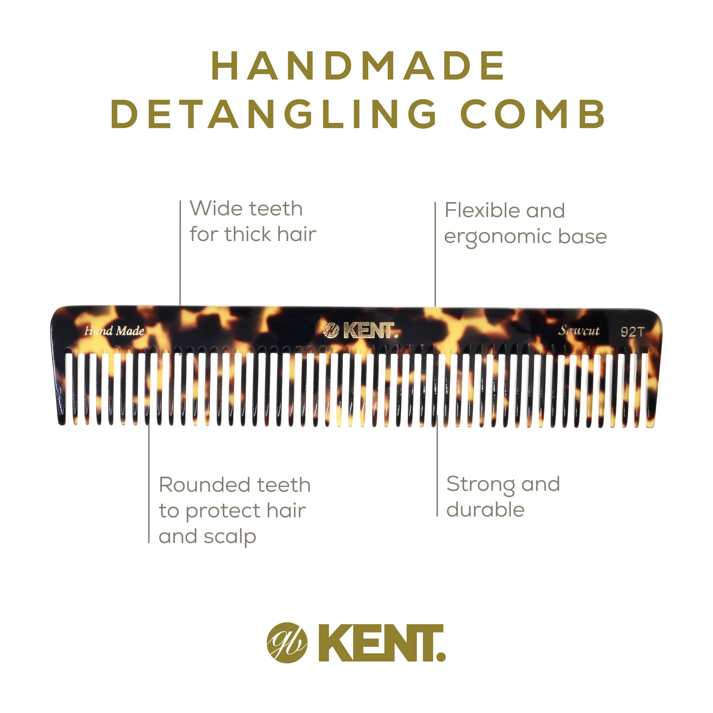 7.5 Wide Tooth Detangler Comb for Thick Hair - Image 10