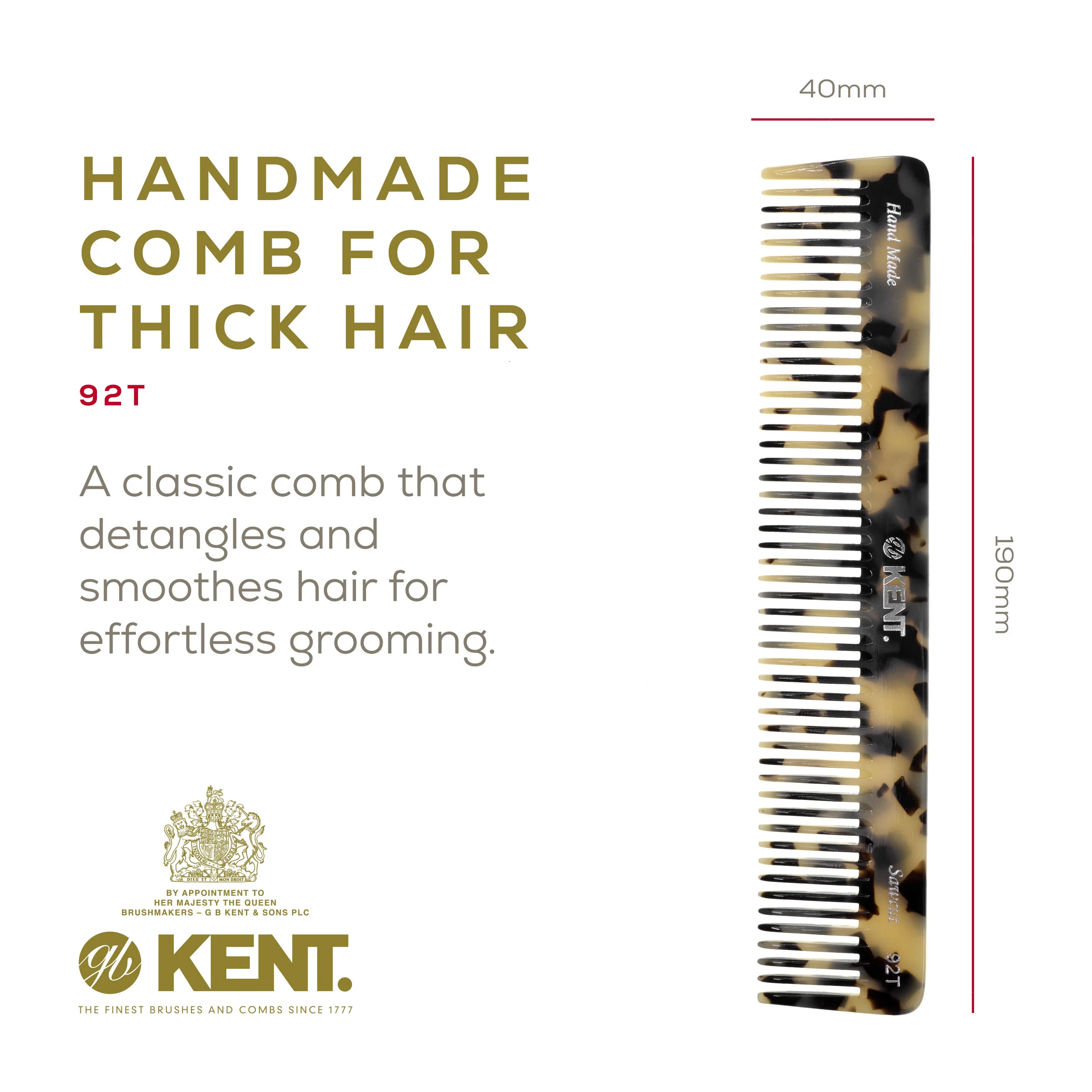 7.5 Wide Tooth Detangler Comb for Thick Hair - Image 14