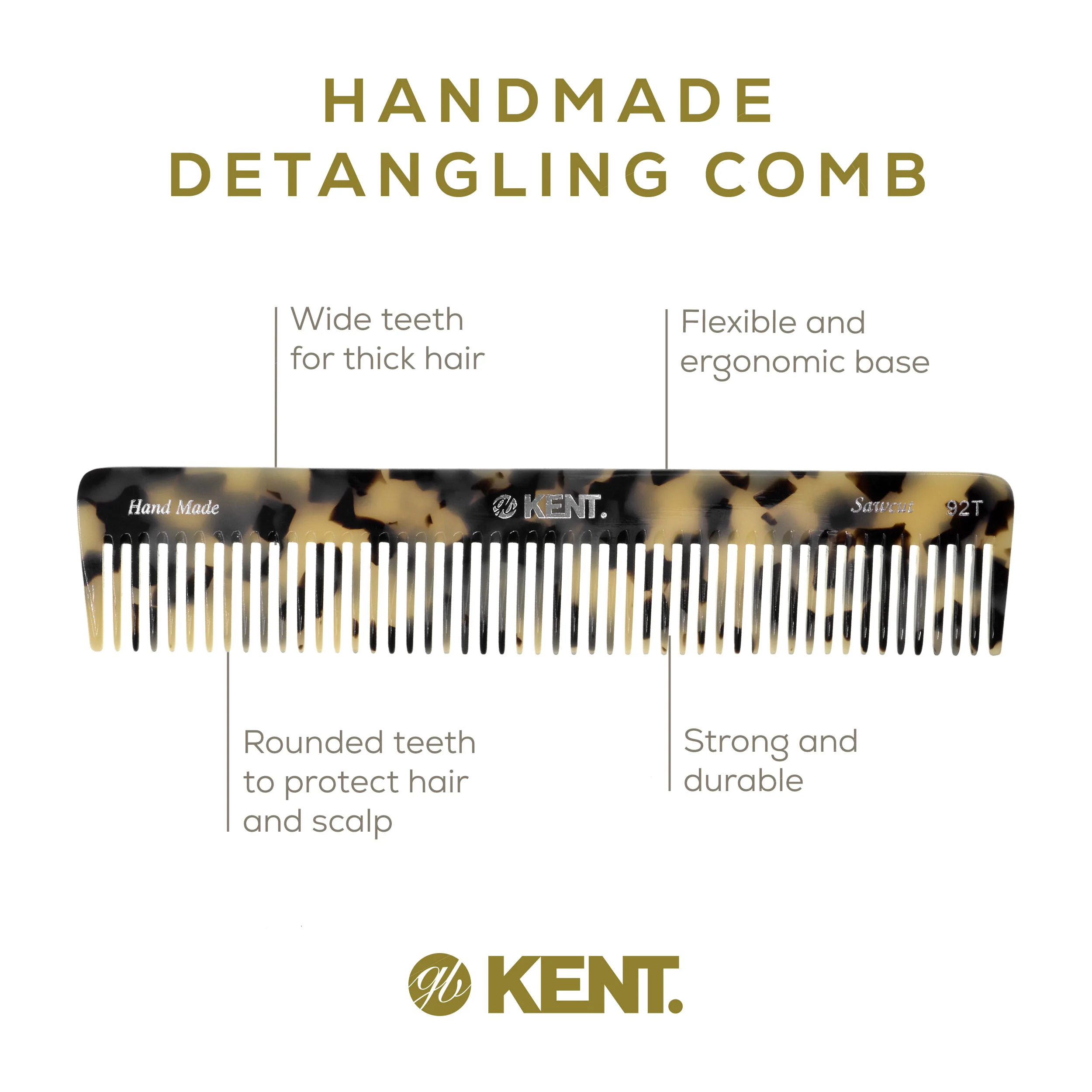 7.5 Wide Tooth Detangler Comb for Thick Hair - Image 16