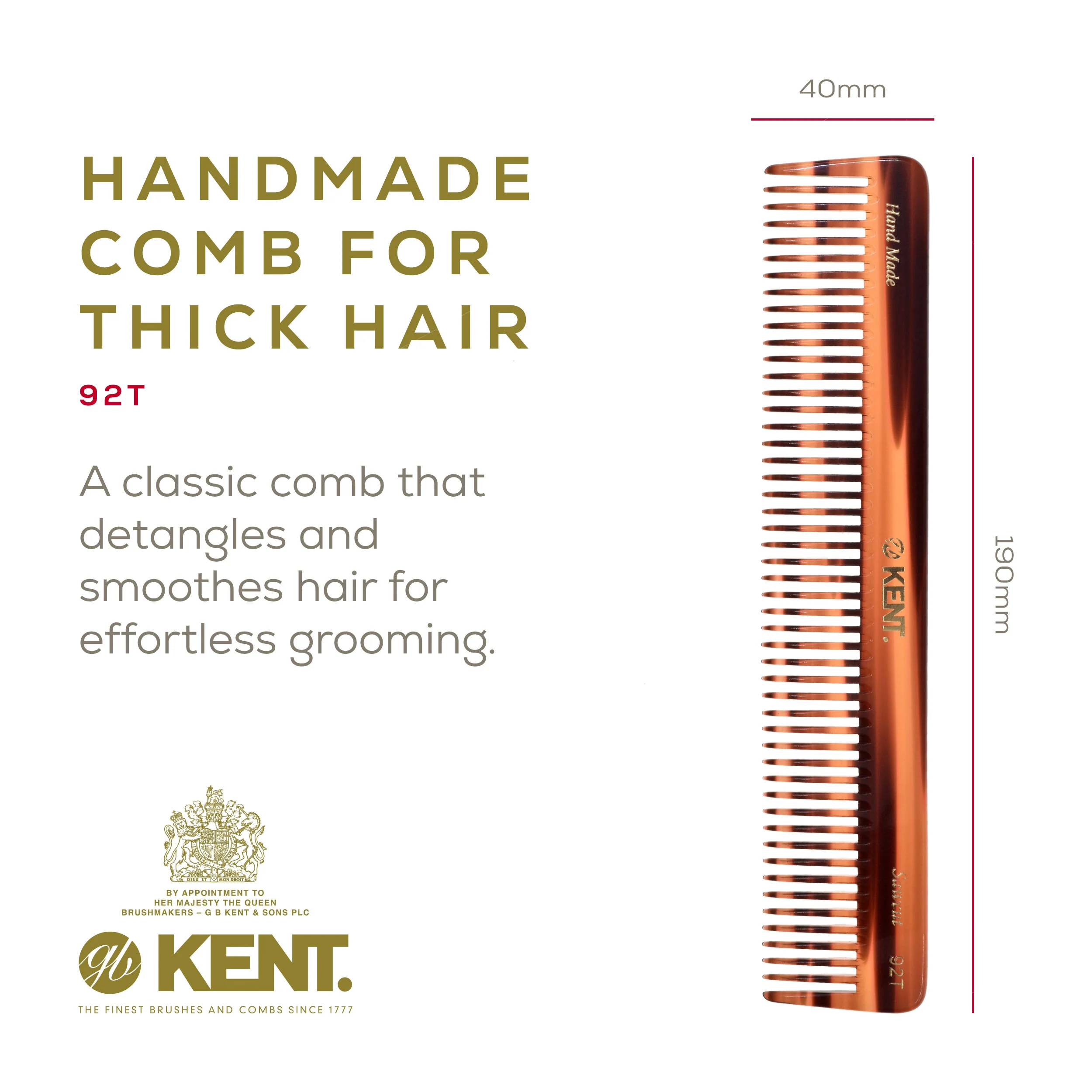 7.5 Wide Tooth Detangler Comb for Thick Hair - Image 20