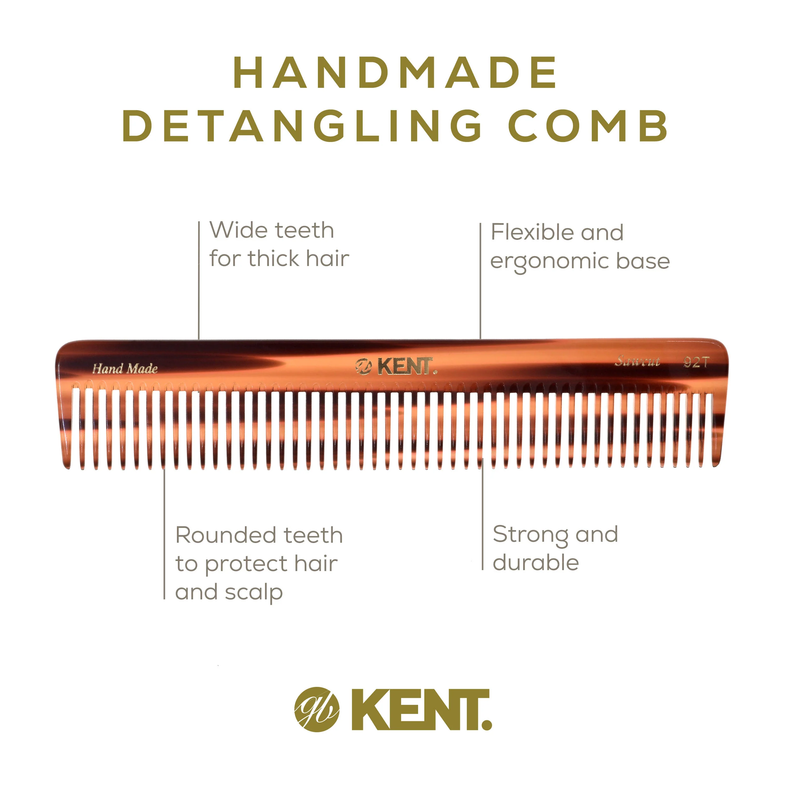 7.5 Wide Tooth Detangler Comb for Thick Hair - Image 22