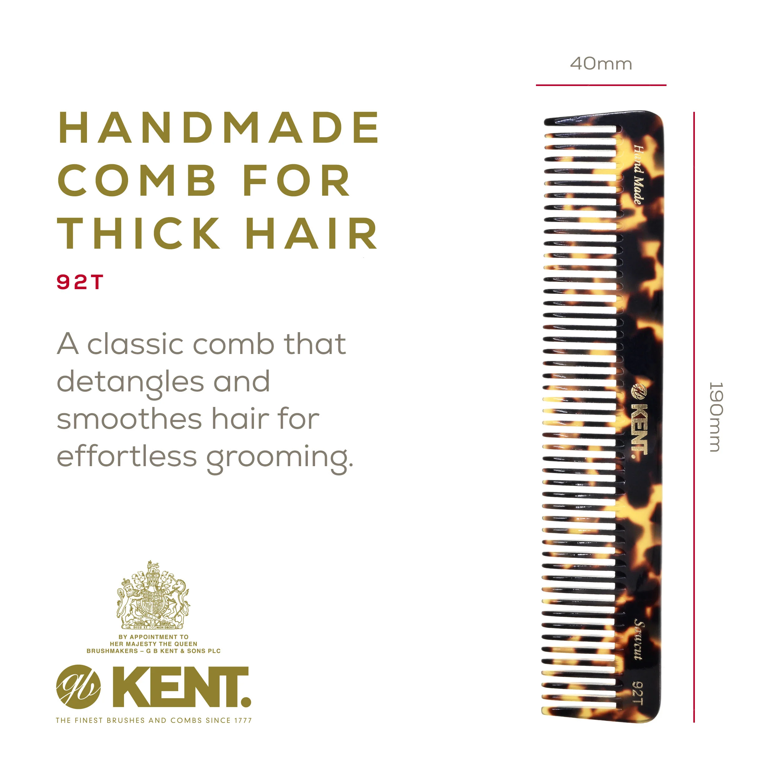 7.5 Wide Tooth Detangler Comb for Thick Hair - Image 8