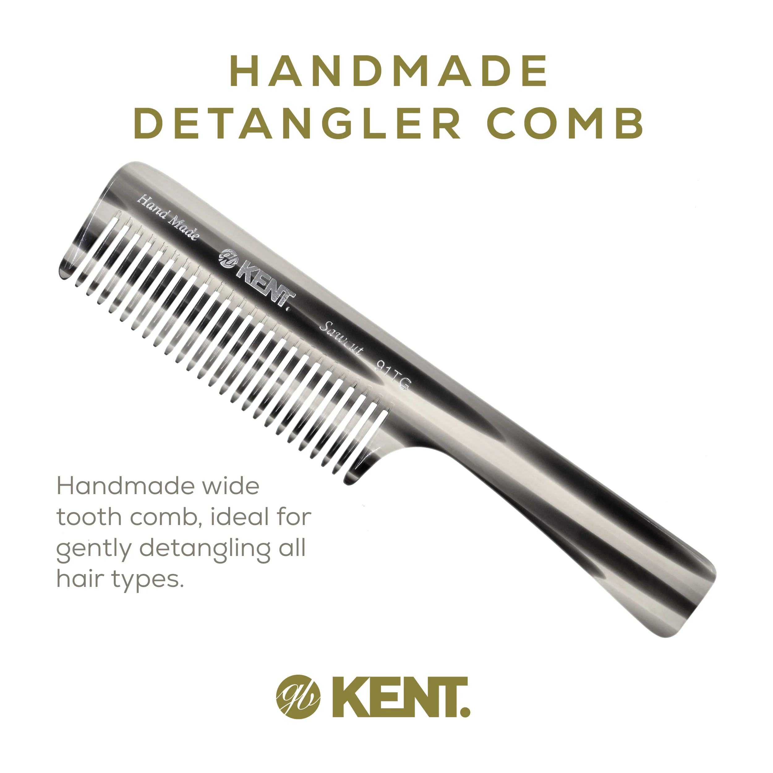 7.5 Wide Tooth Detangler Comb with Handle - Image 11