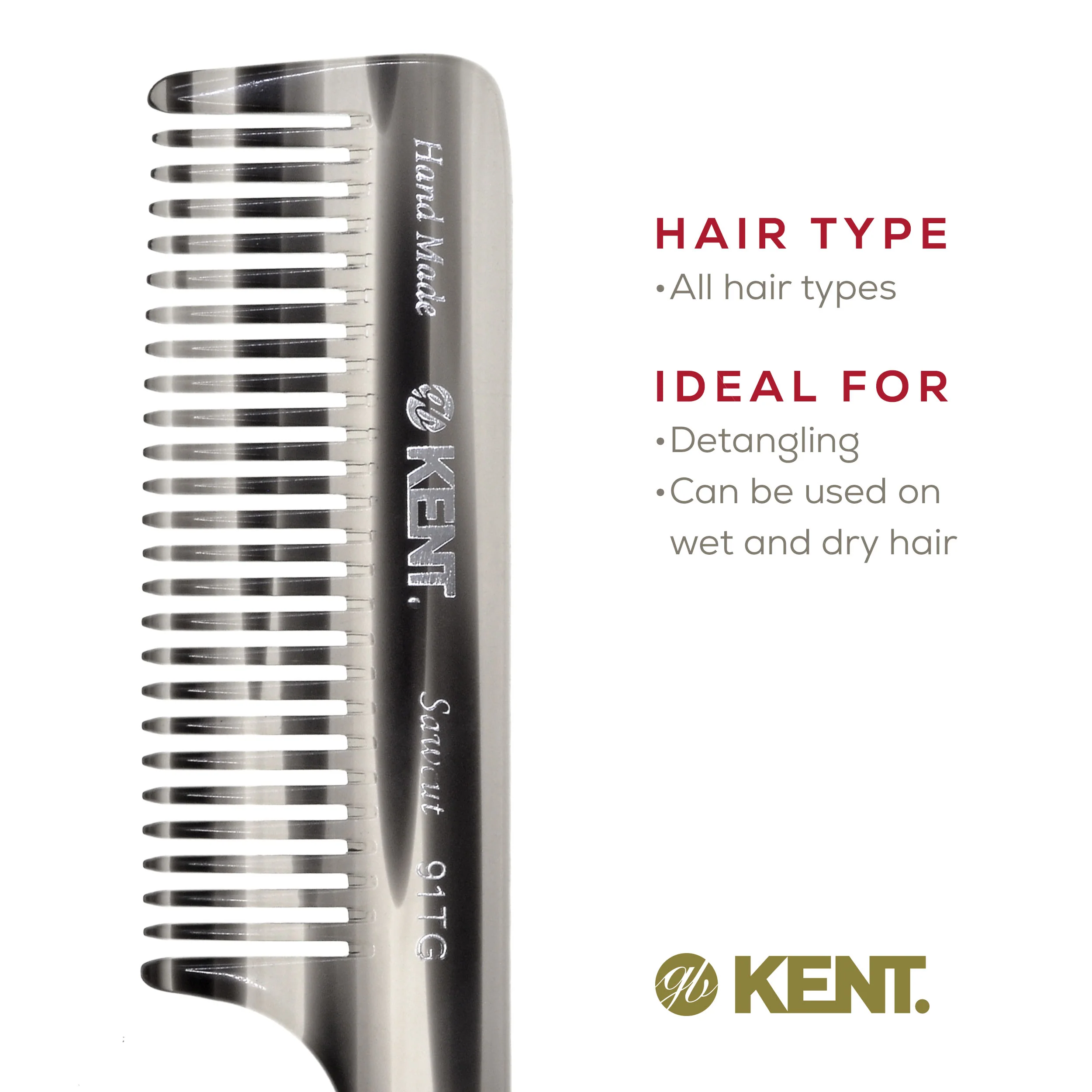 7.5 Wide Tooth Detangler Comb with Handle - Image 12