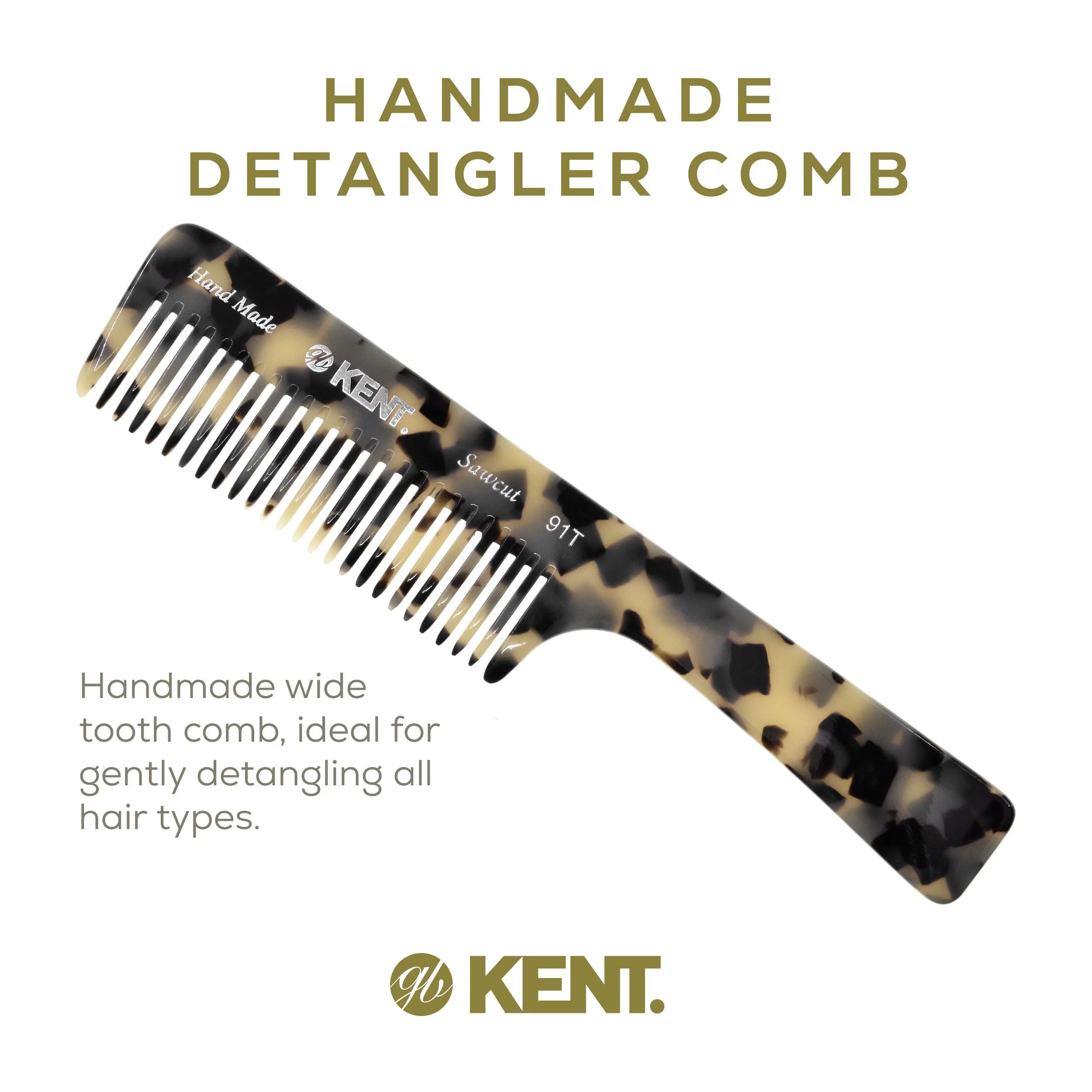 7.5 Wide Tooth Detangler Comb with Handle - Image 17