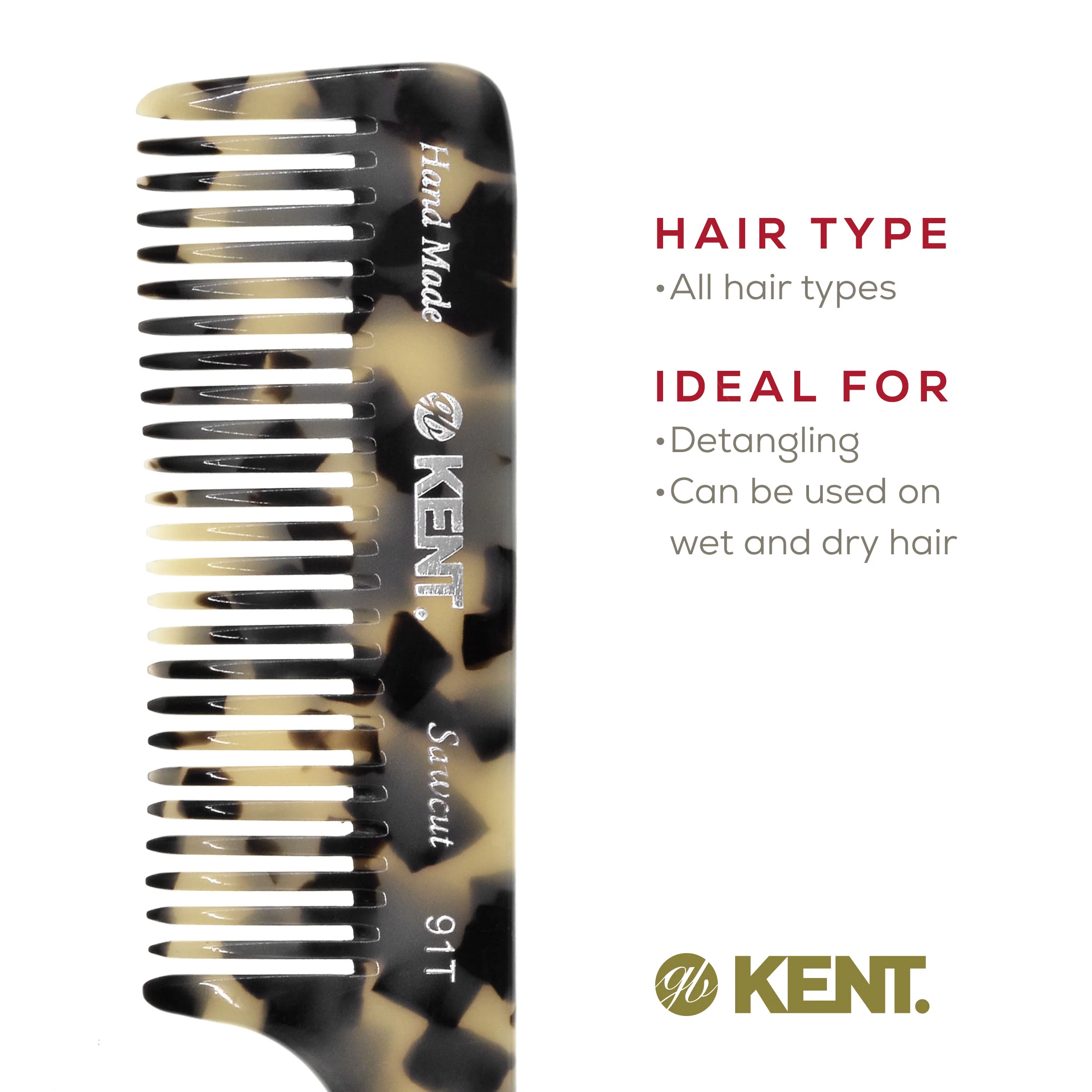 7.5 Wide Tooth Detangler Comb with Handle - Image 18