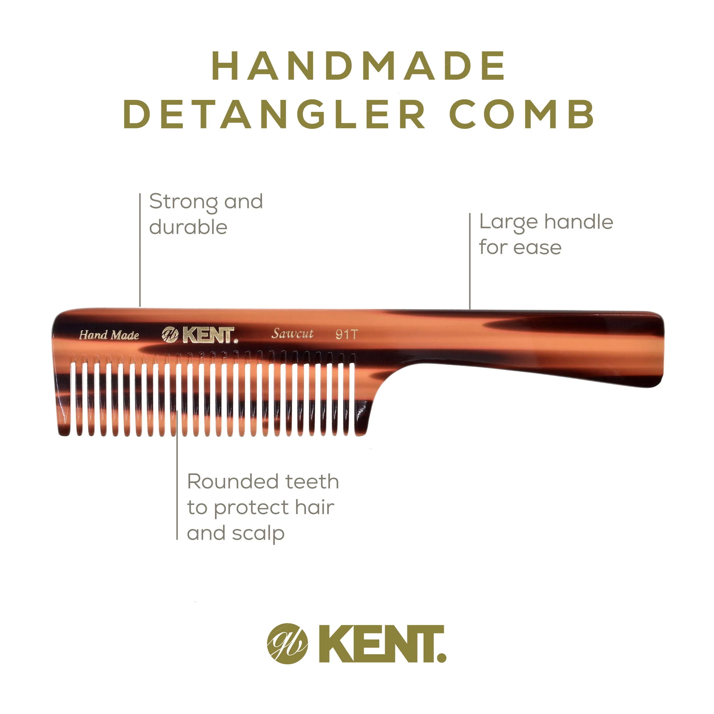 7.5 Wide Tooth Detangler Comb with Handle - Image 22