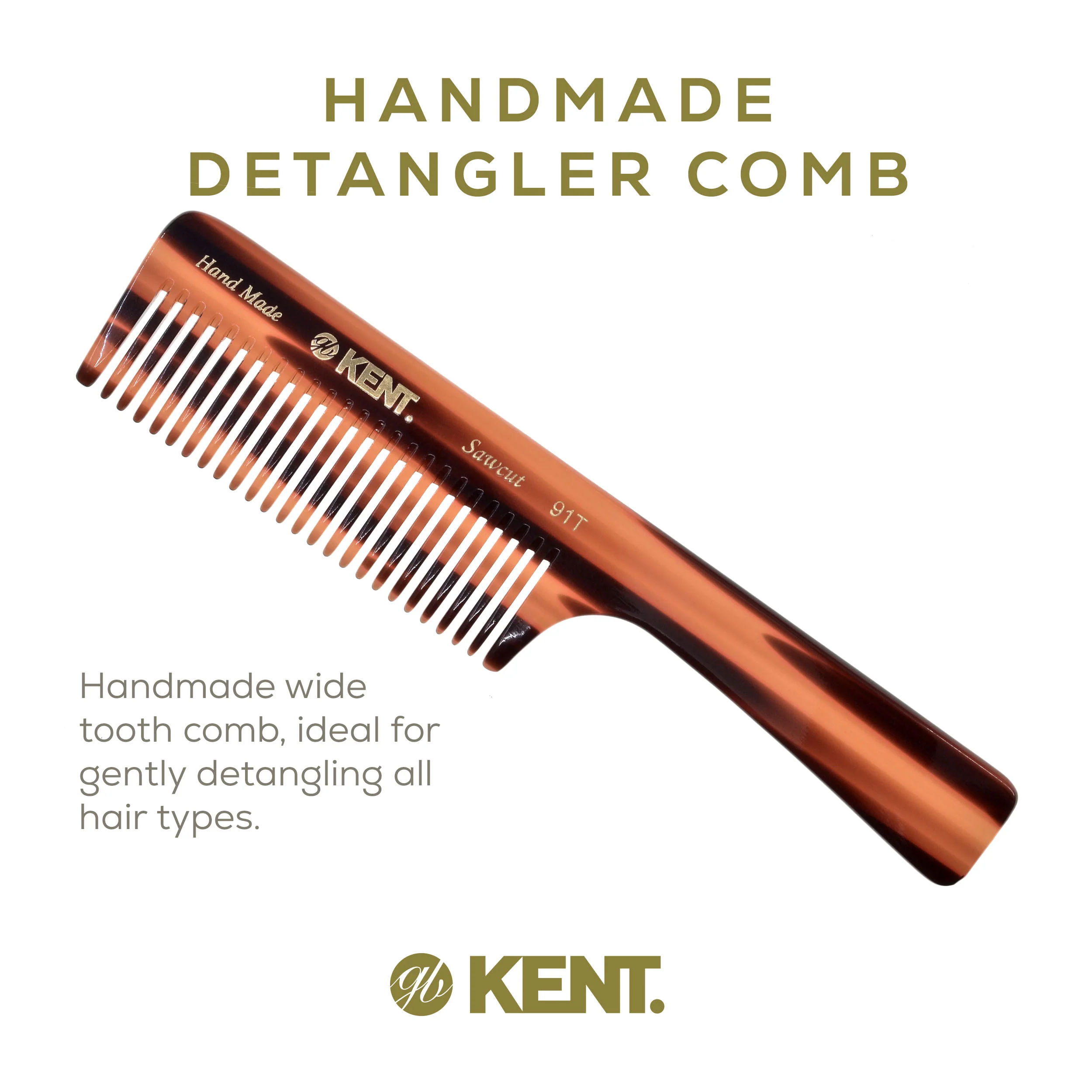 7.5 Wide Tooth Detangler Comb with Handle - Image 23