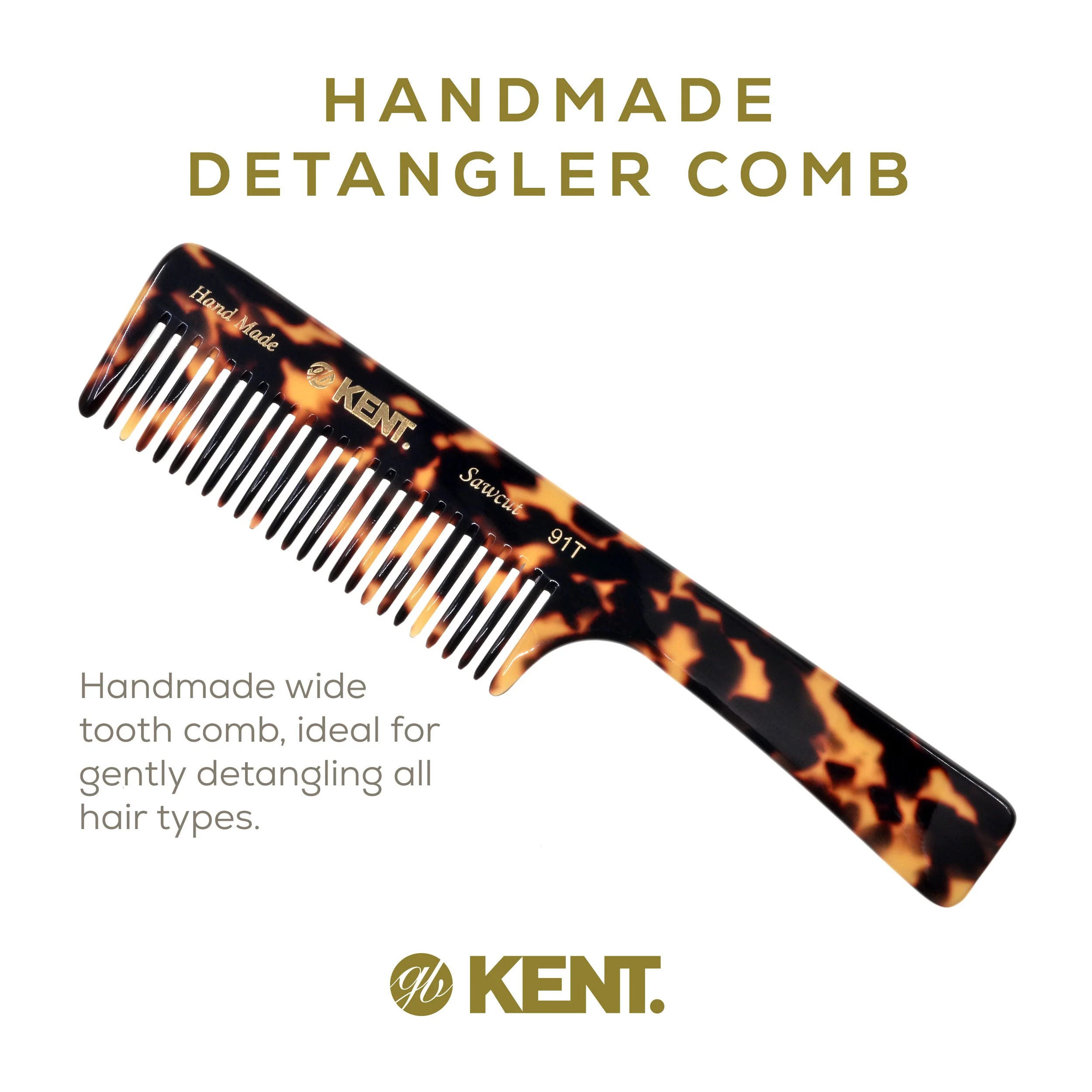 7.5 Wide Tooth Detangler Comb with Handle - Image 5