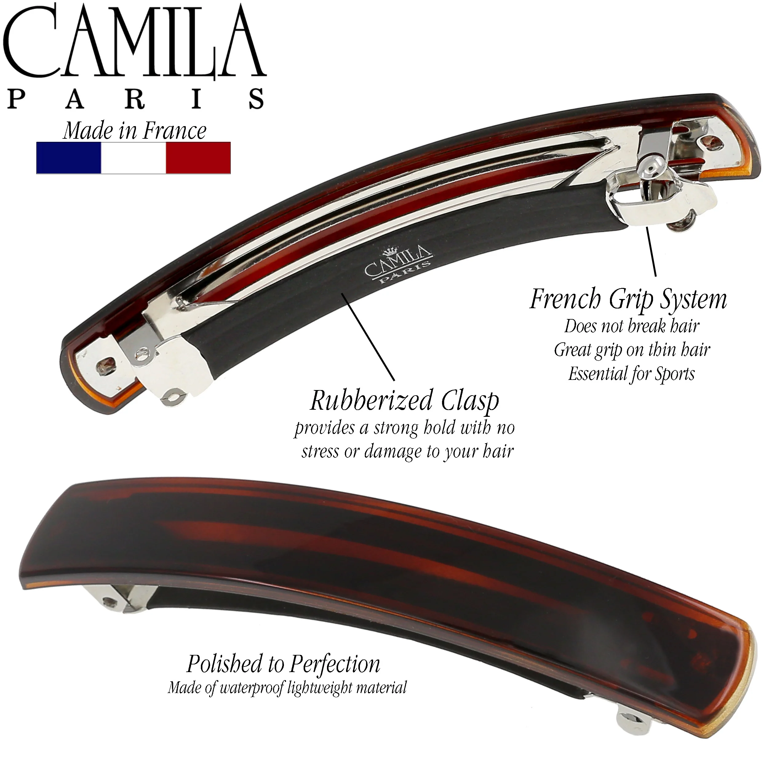 Camila Paris AD819 Round Edge No-Slip Barrette - Image 7