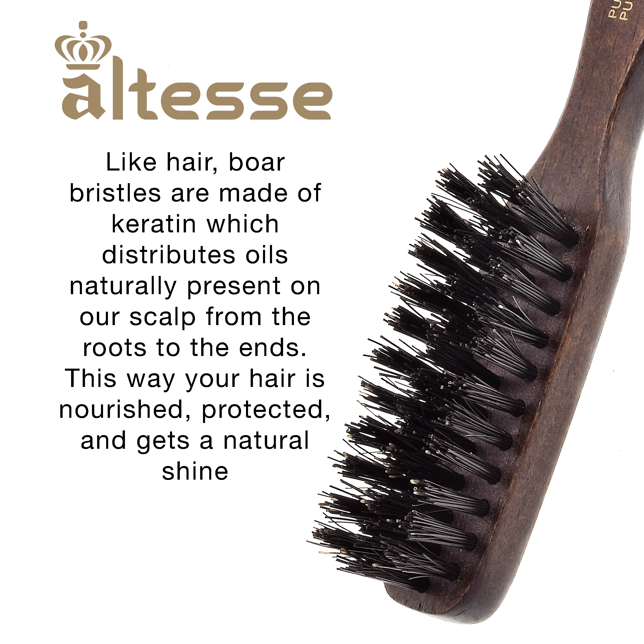 Boar Bristle Pocket Beard and Mustache Brush (5.5") - Image 3
