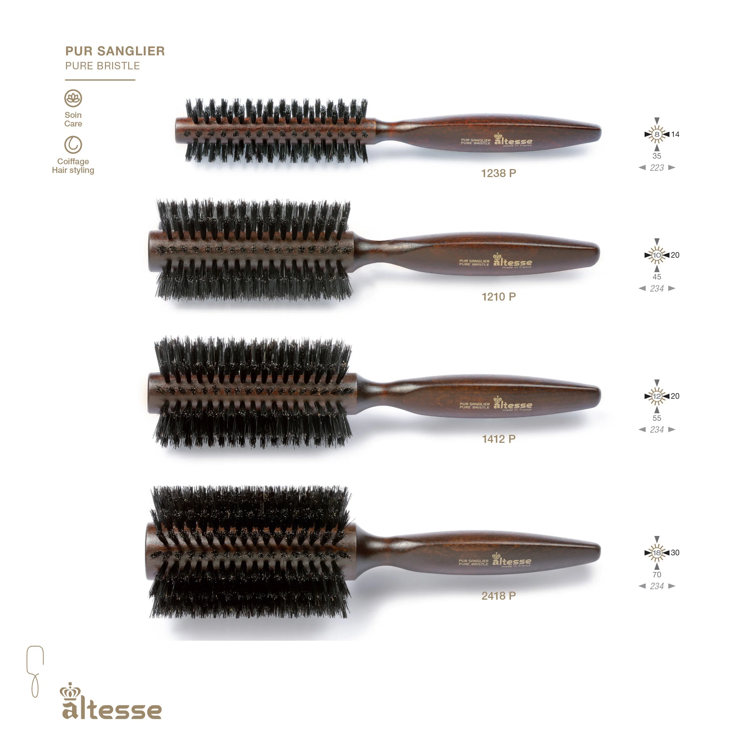 Boar Bristle Round Brush Handmade in France - Image 18