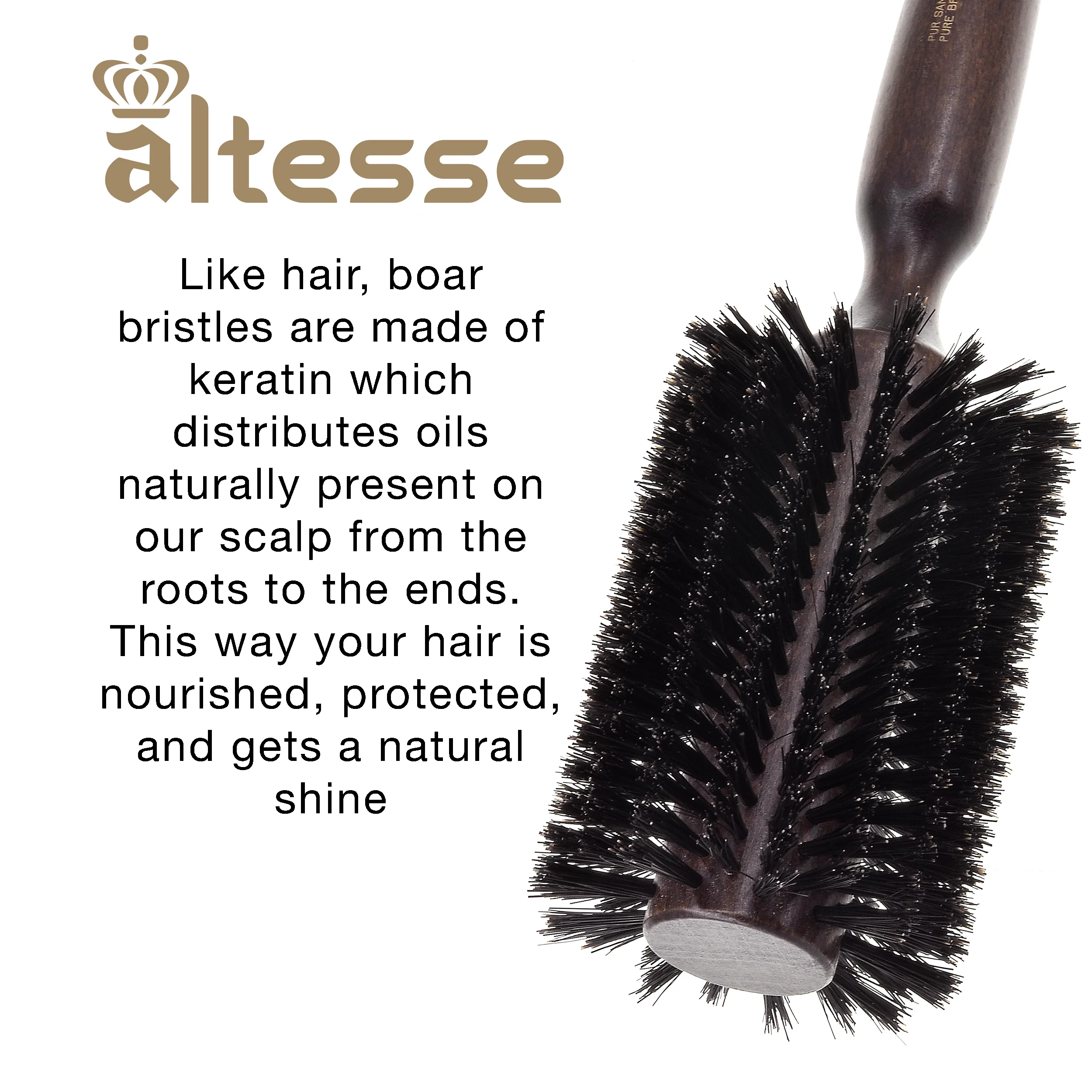 Boar Bristle Round Brush Handmade in France - Image 22