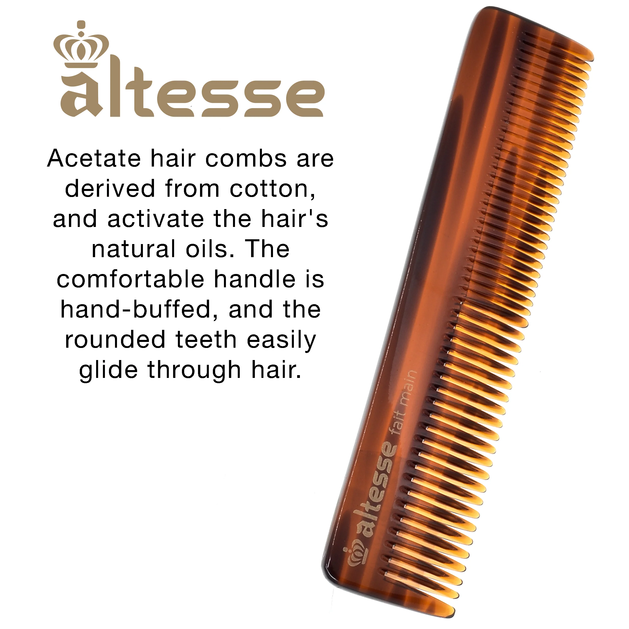 Fine Tooth Tortoiseshell Pocket Styling Comb (5.5") - Image 4