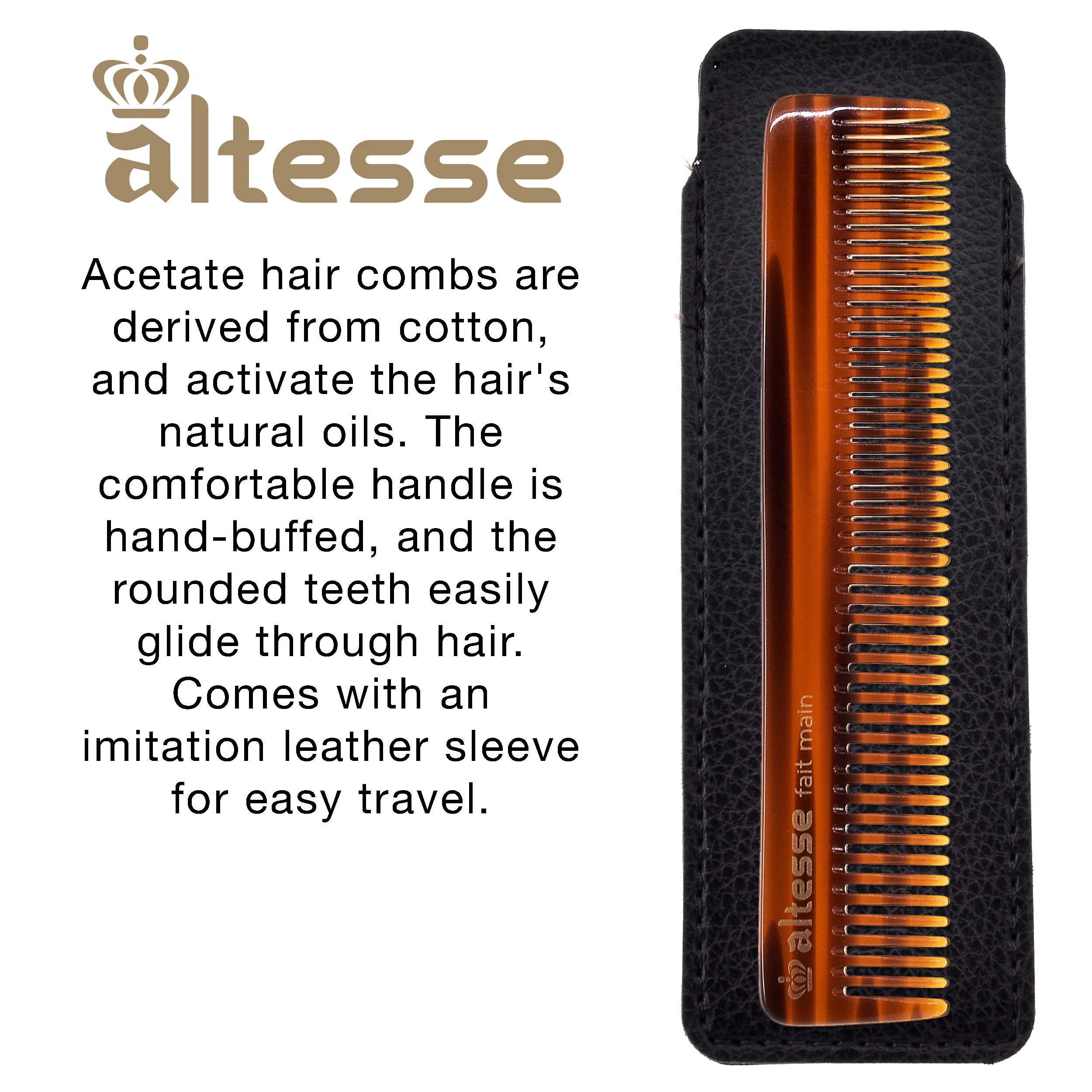 Fine Tooth Tortoiseshell Pocket Styling Comb (5.5") - Image 8