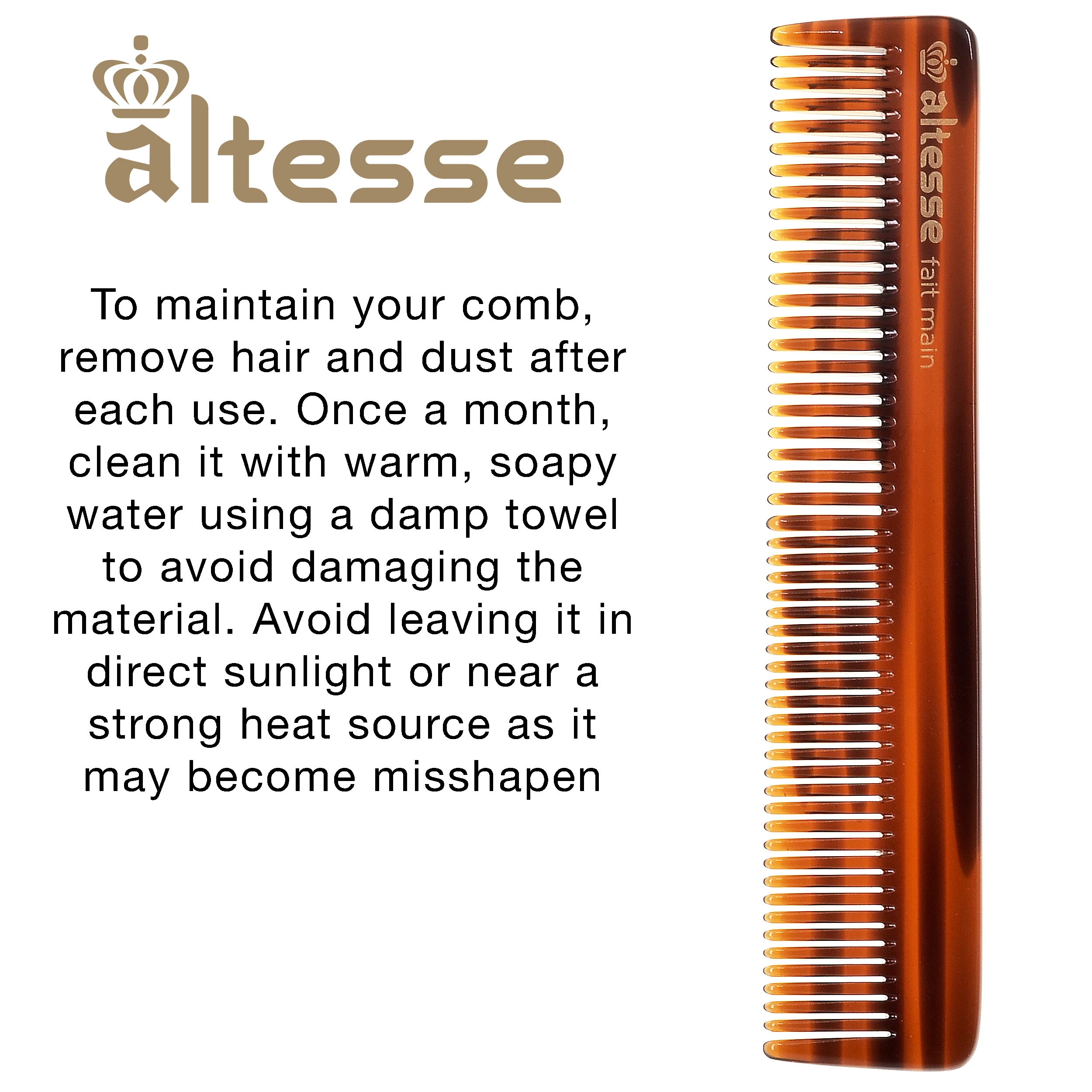 Fine Tooth Tortoiseshell Pocket Styling Comb (5.5") - Image 9