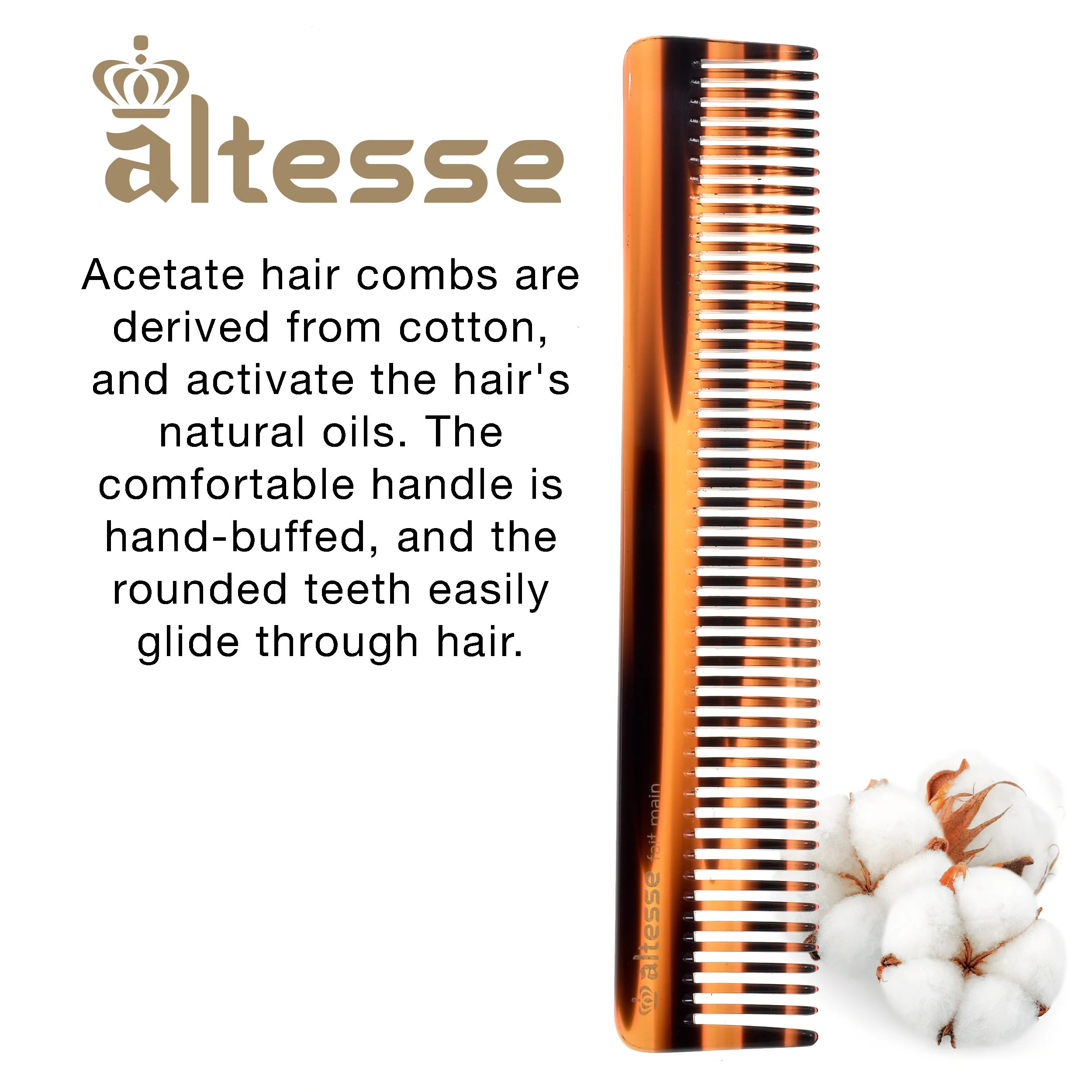 Large Wide Tooth Detangler Dresser Comb (7.6") - Image 3