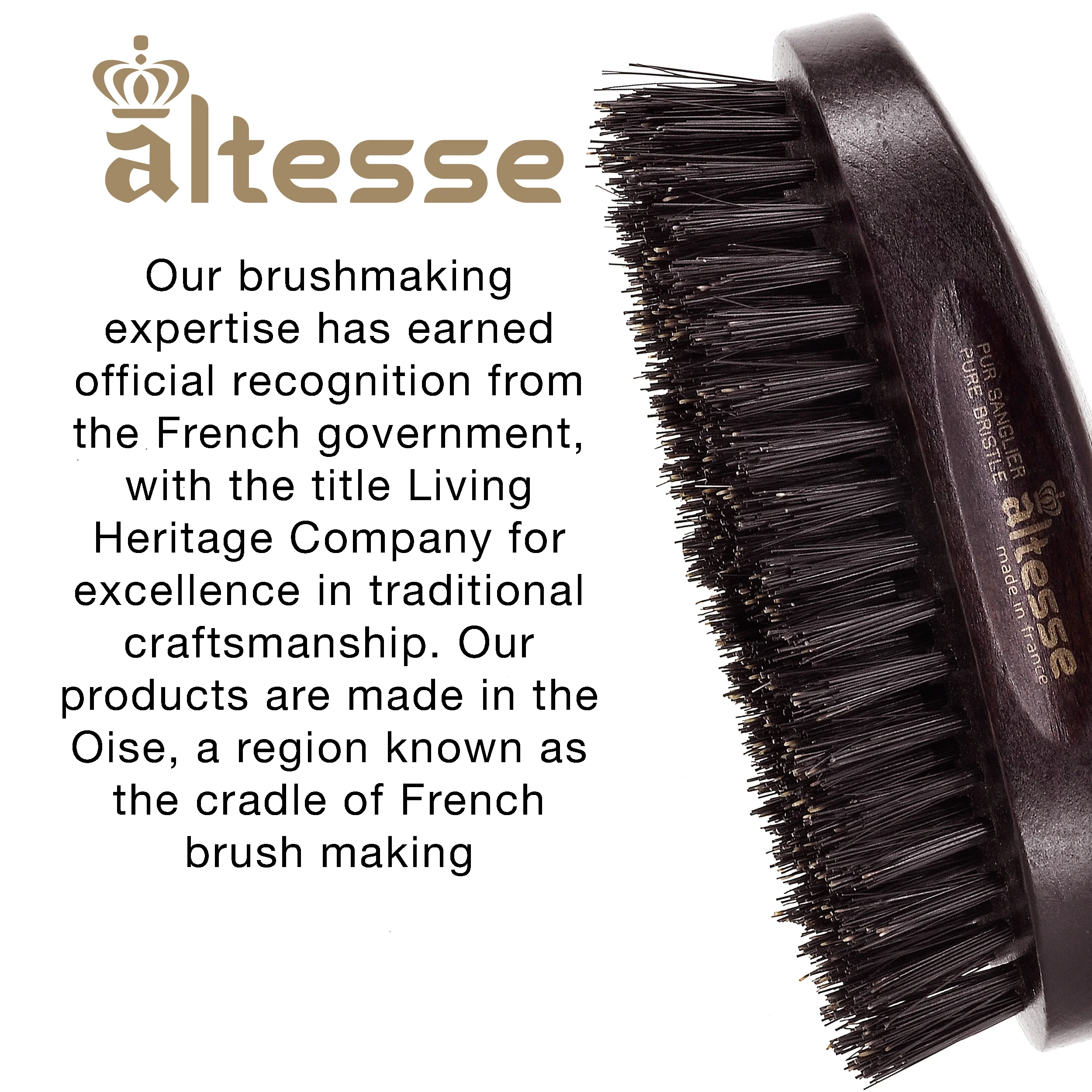 Military Boar Bristle Hair Brush for Hair, Beard, and Mustache - Image 5
