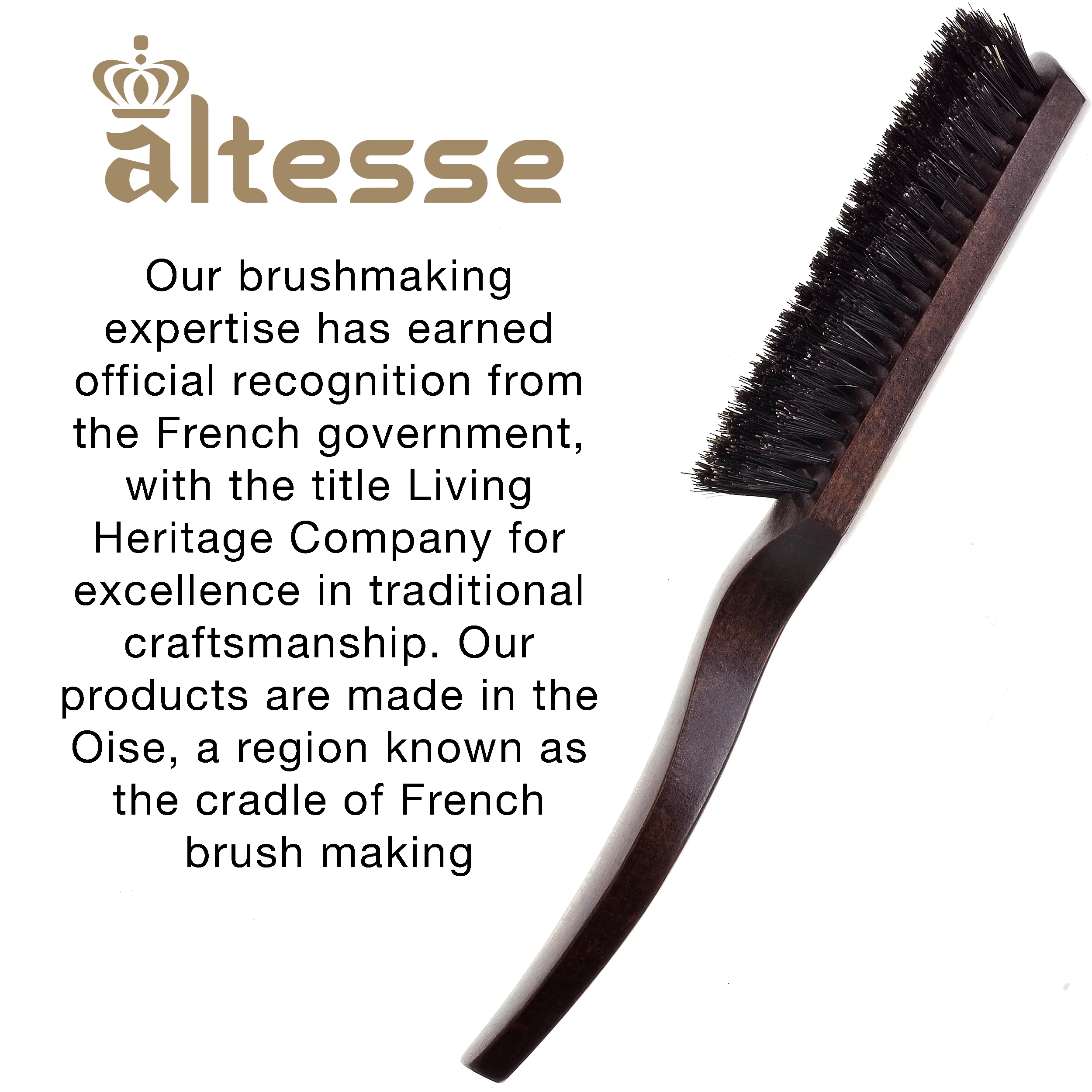 Narrow Natural Bristle Beechwood Hair Brush - Image 10