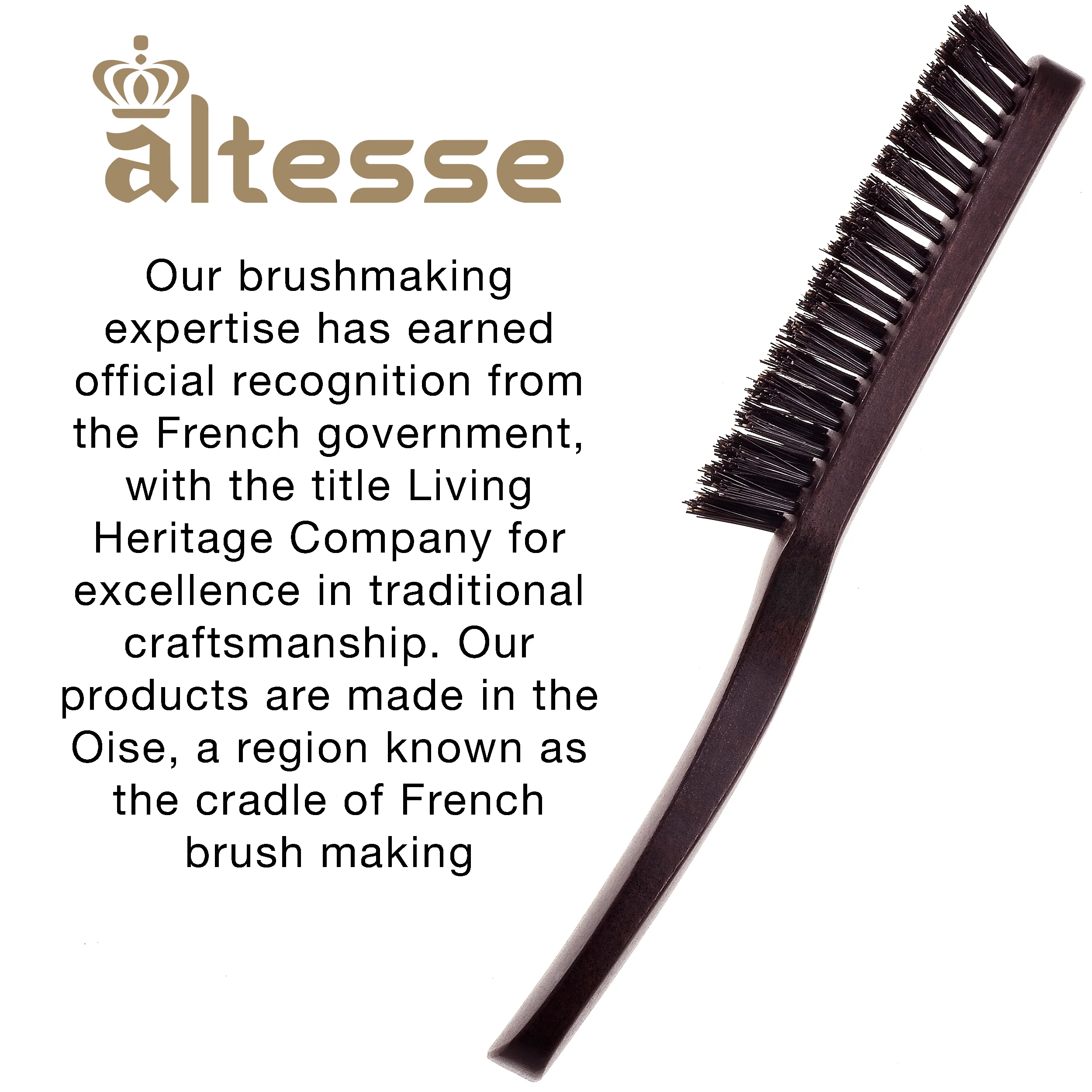 Narrow Natural Bristle Beechwood Hair Brush - Image 3
