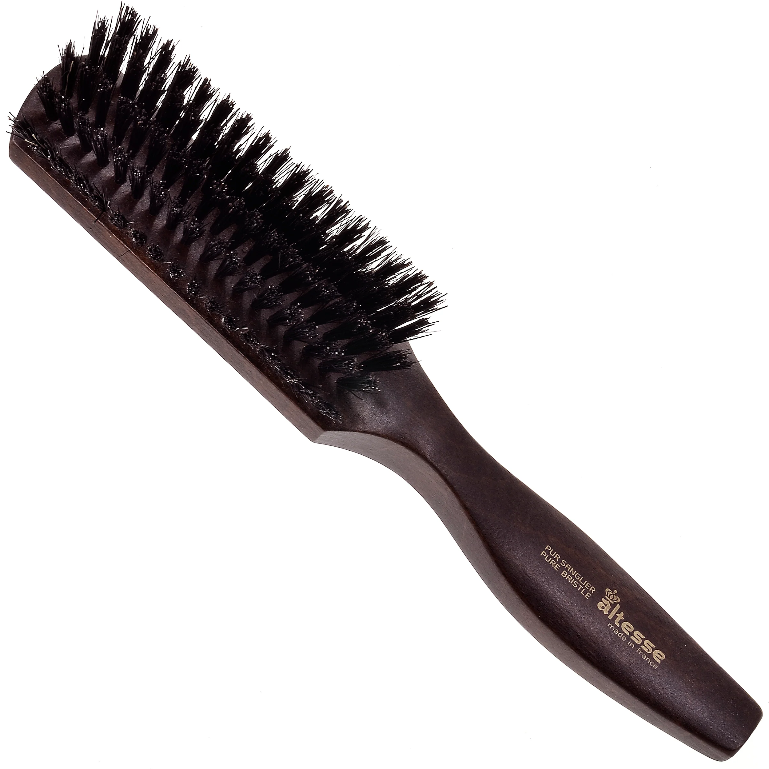 Narrow Natural Bristle Beechwood Hair Brush - Image 6