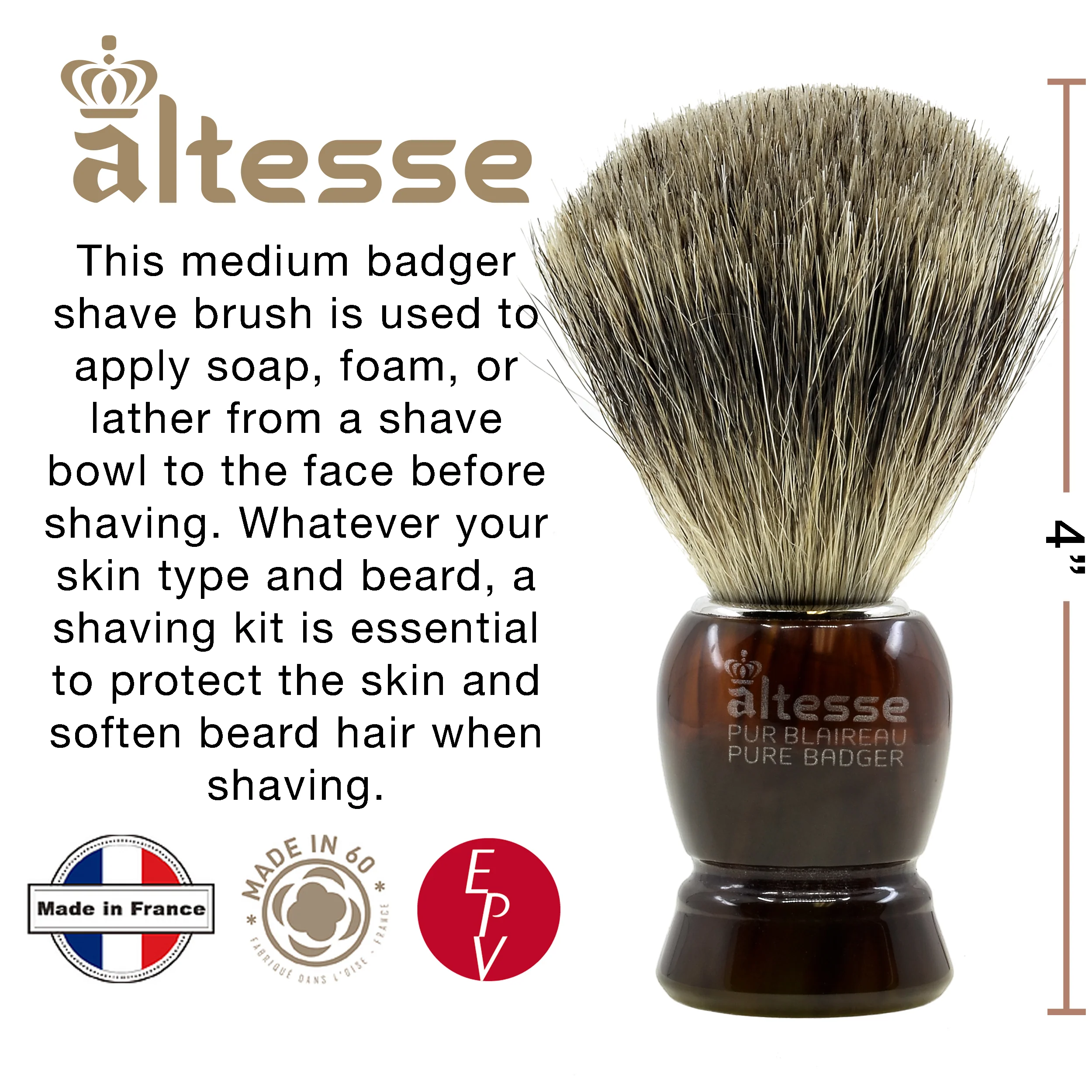 Natural Bristle French-Made Shaving Brushes - Image 10