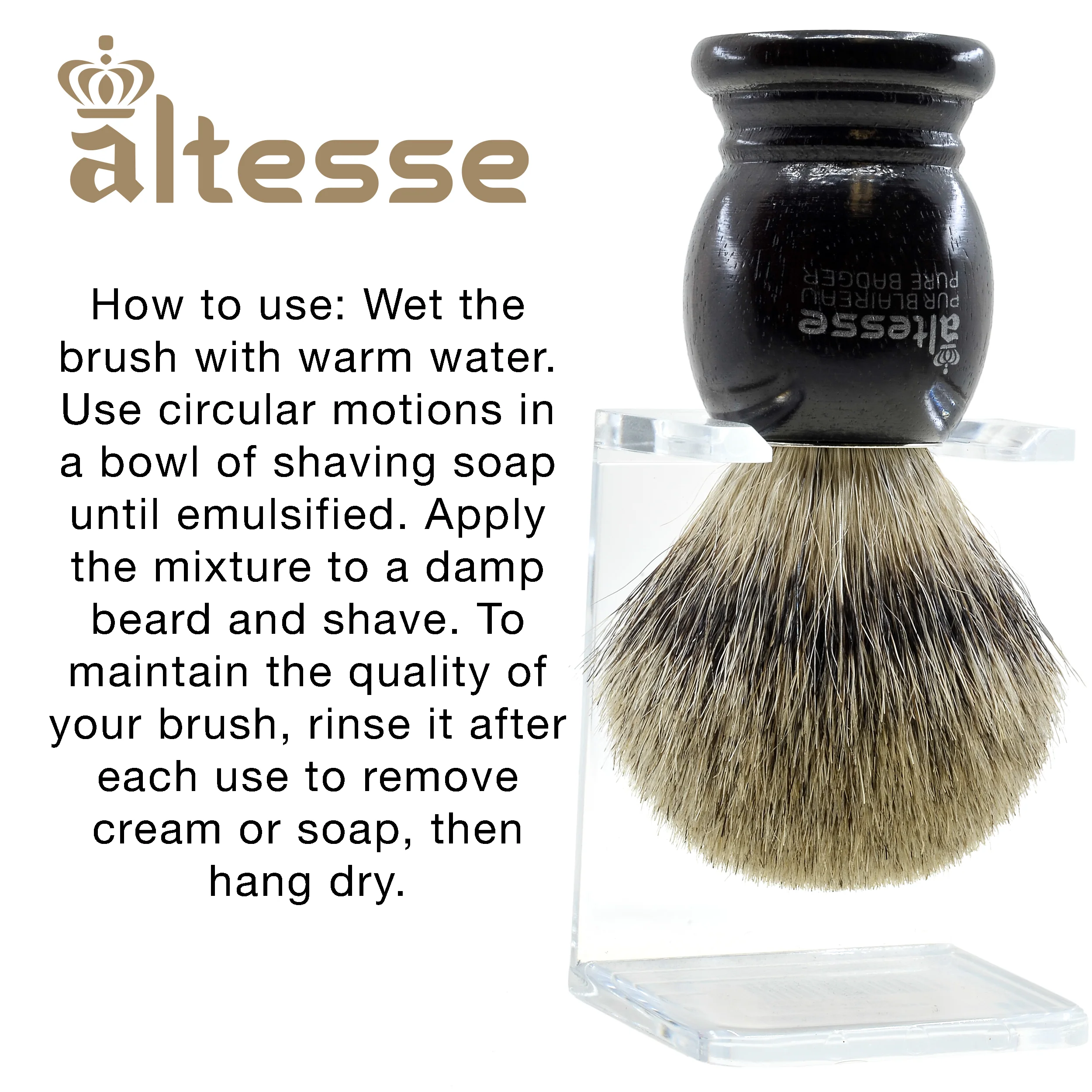 Natural Bristle French-Made Shaving Brushes - Image 3