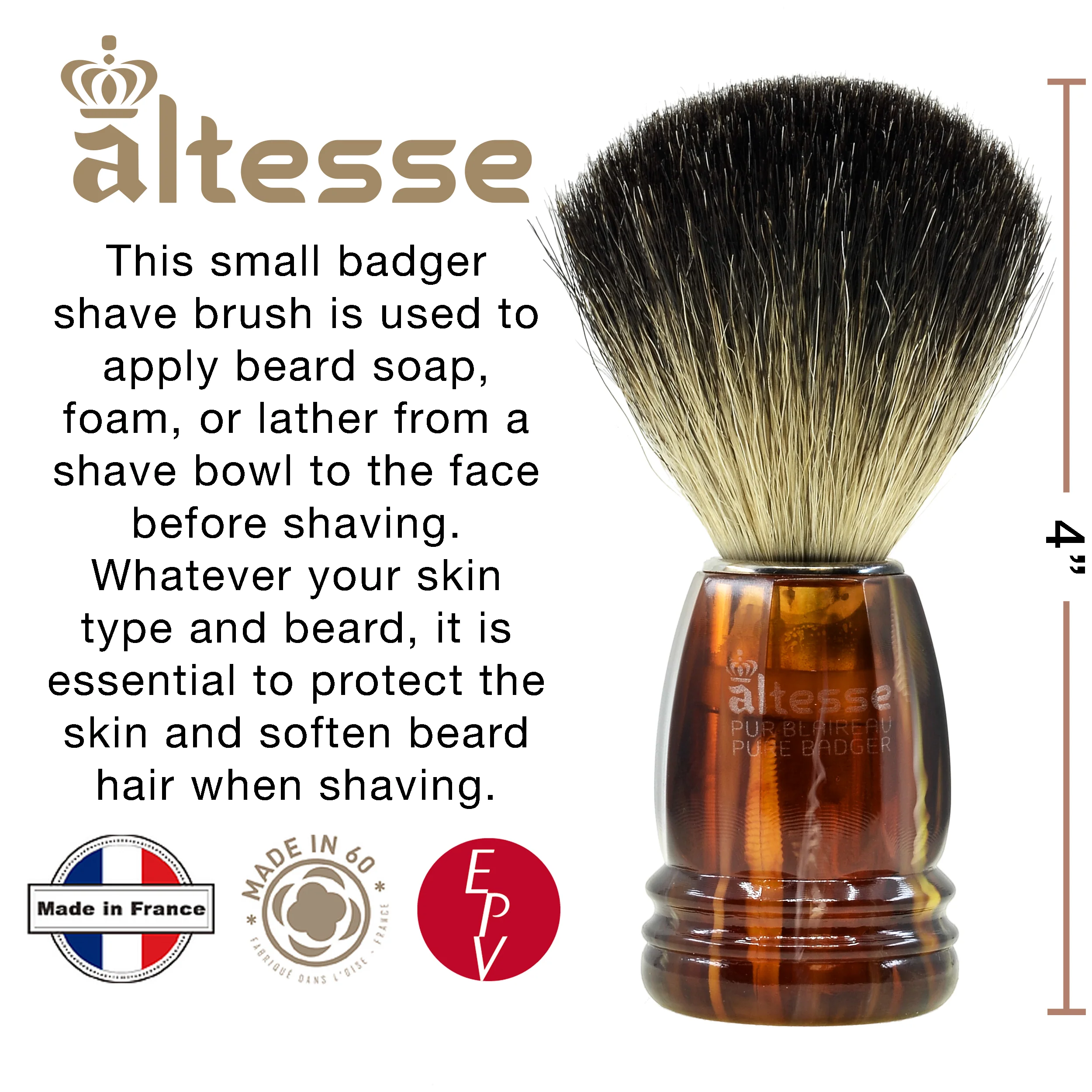 Natural Bristle French-Made Shaving Brushes - Image 6