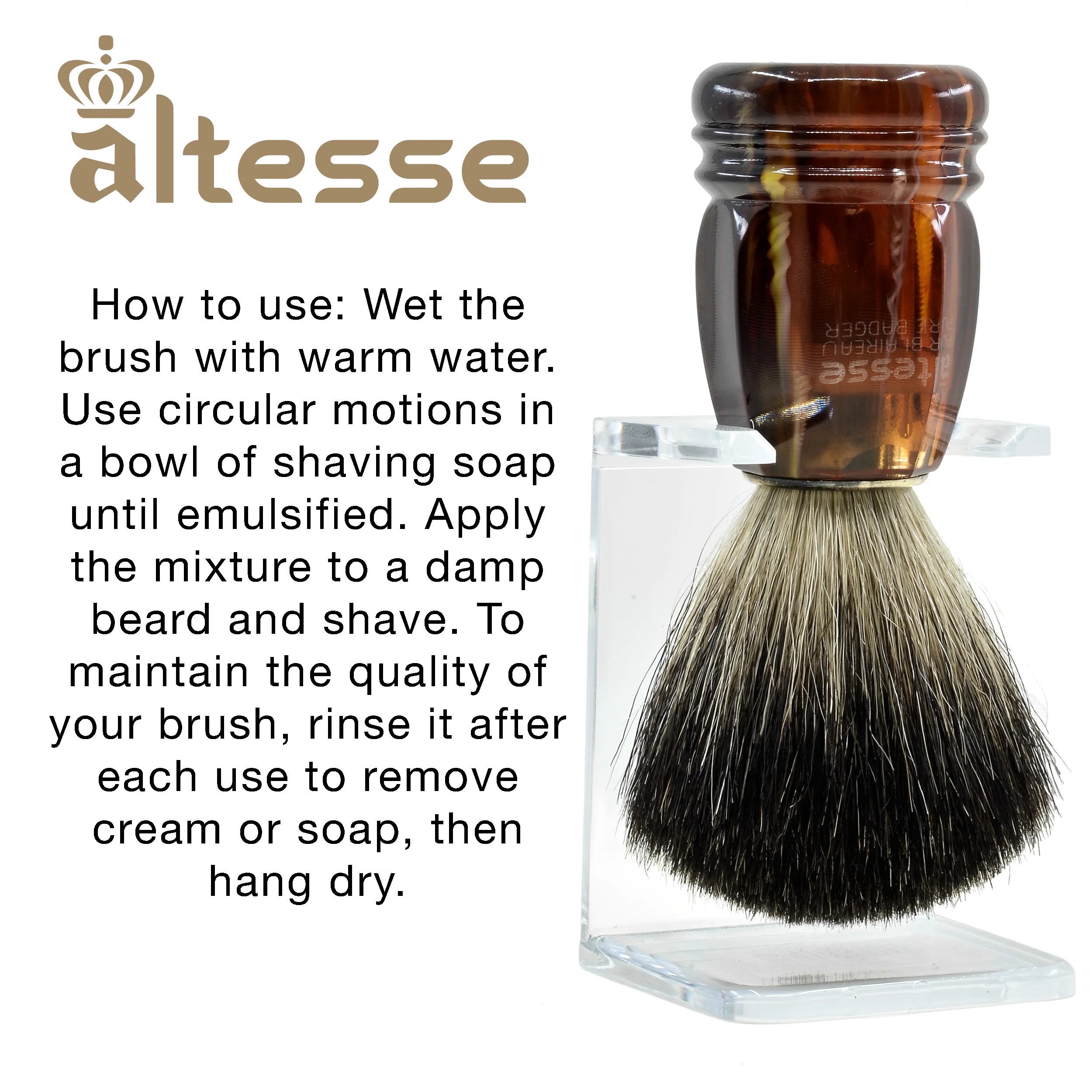 Natural Bristle French-Made Shaving Brushes - Image 7