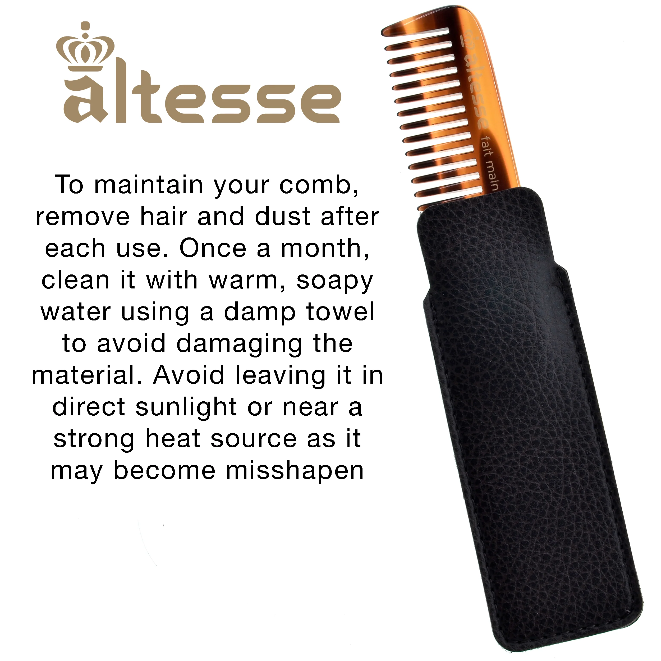 Small Wide Tooth Mustache and Beard Comb (3.5") - Image 4