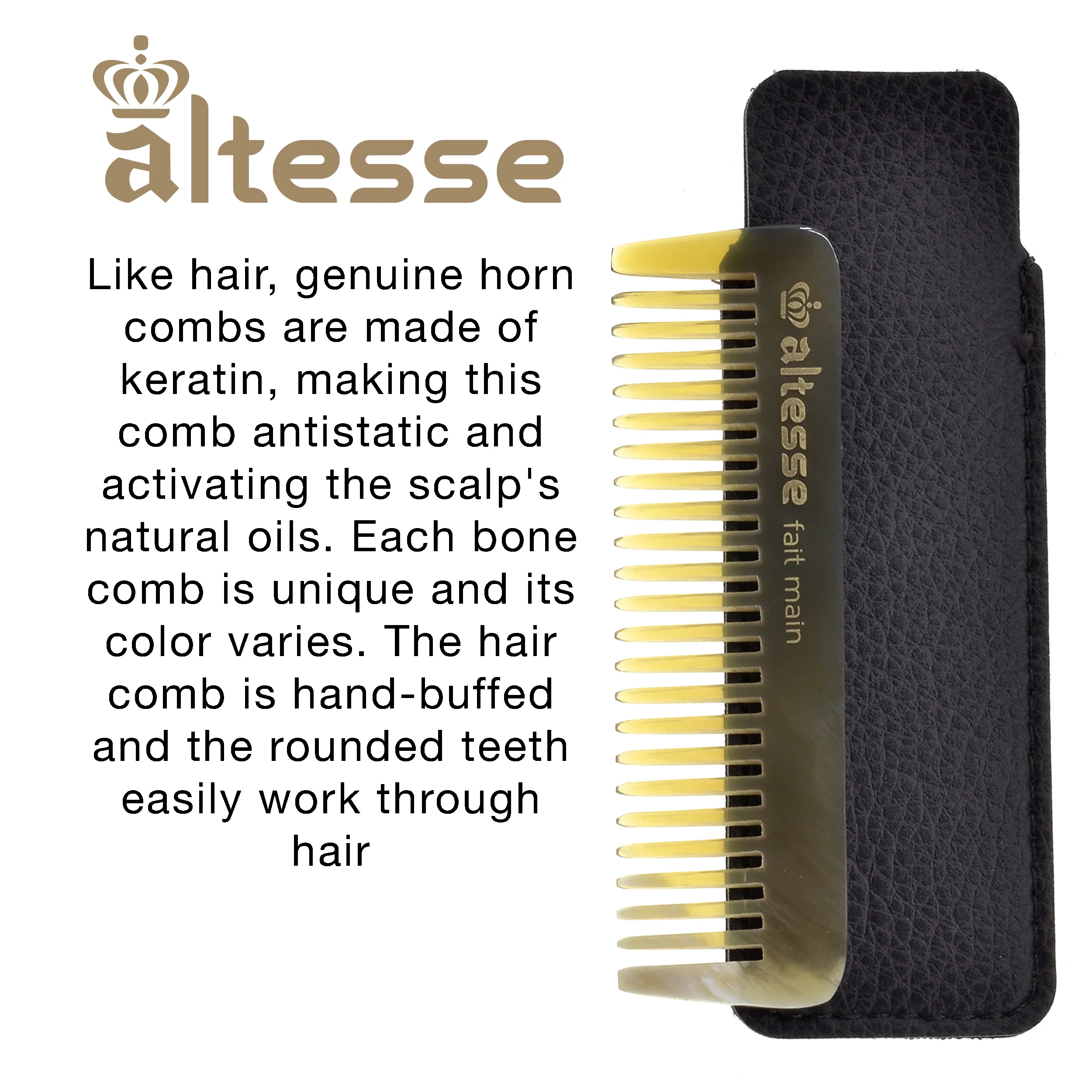 Small Wide Tooth Mustache and Beard Comb (3.5") - Image 8