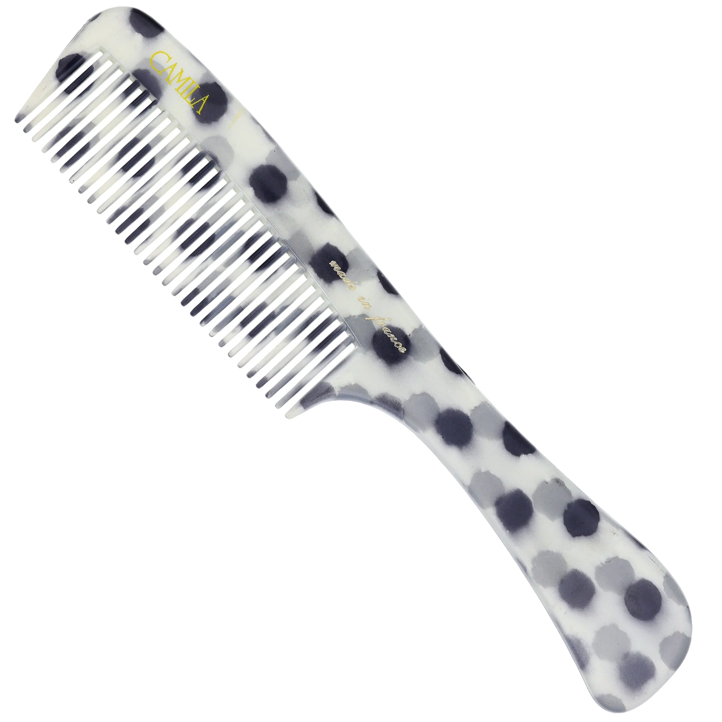 Polka Dot Wide Tooth Detangling Comb with Handle - Image 3