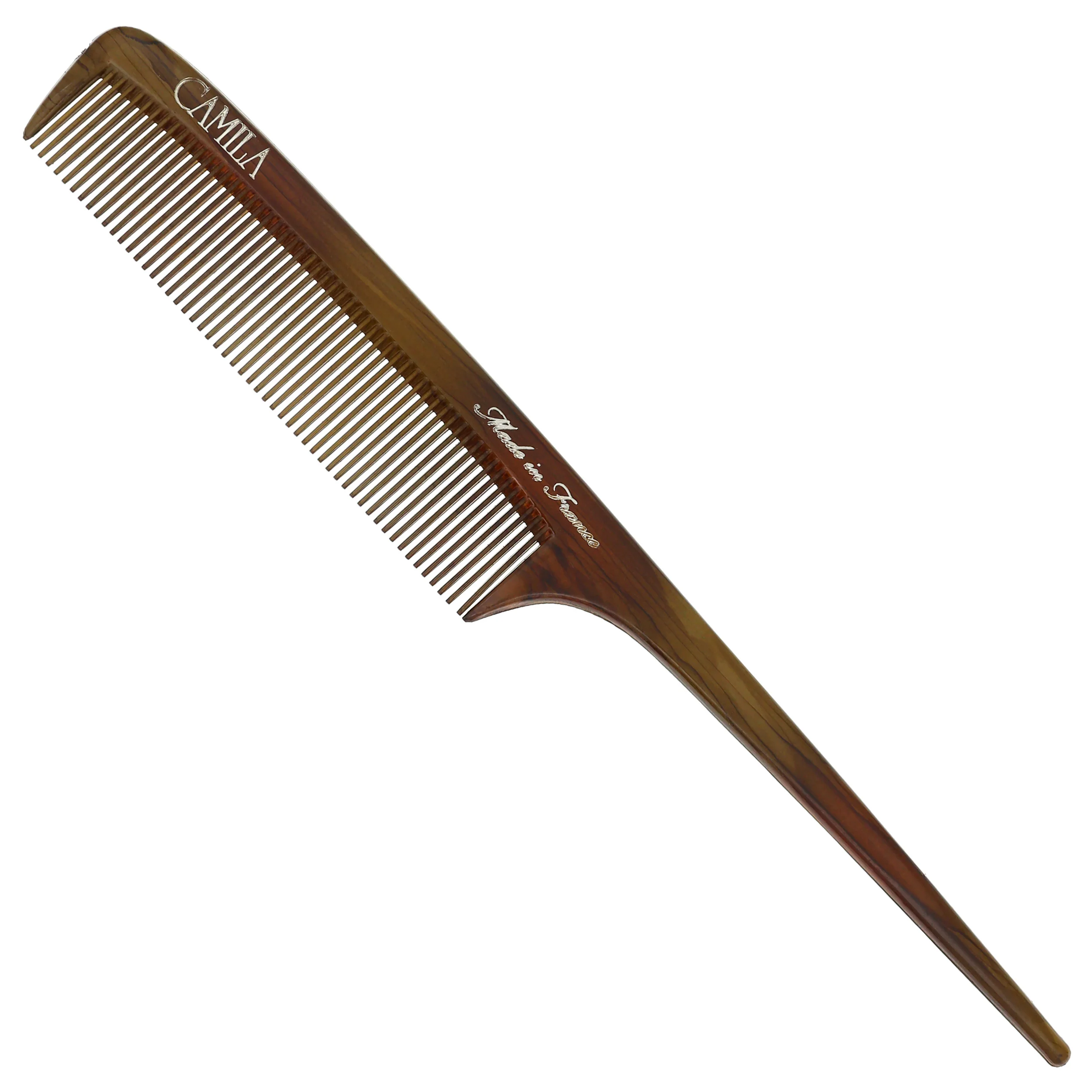 Wood Print Rattail Comb for Sectioning and Styling - Image 3
