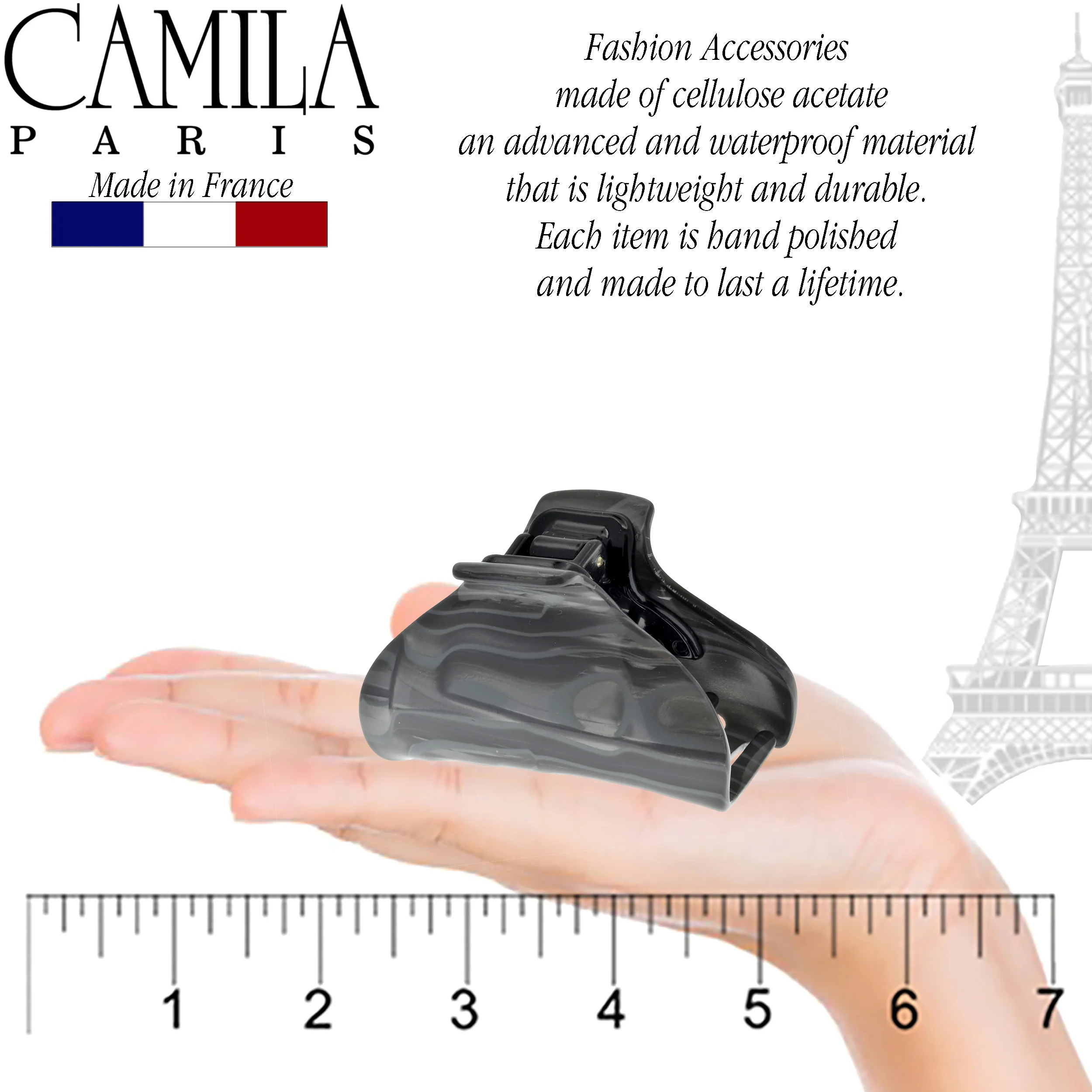 Camila Paris Classic Covered Spring Hair Clip - Image 6