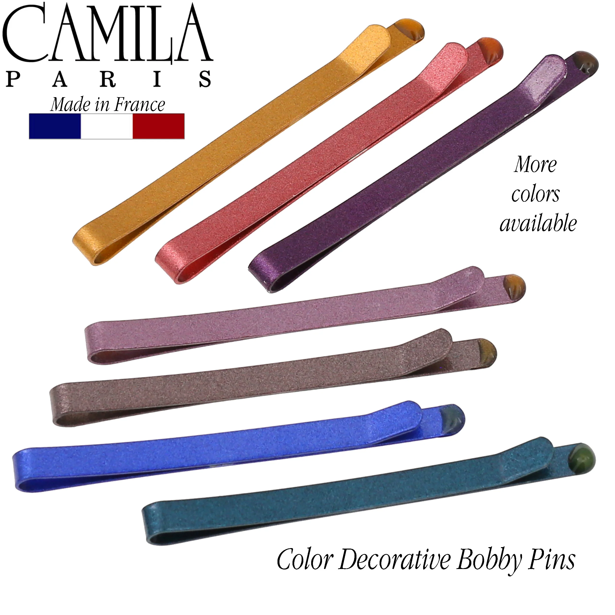 Camila Paris Thin Metal Hair Pins Slides - 7 Pack - Image 10