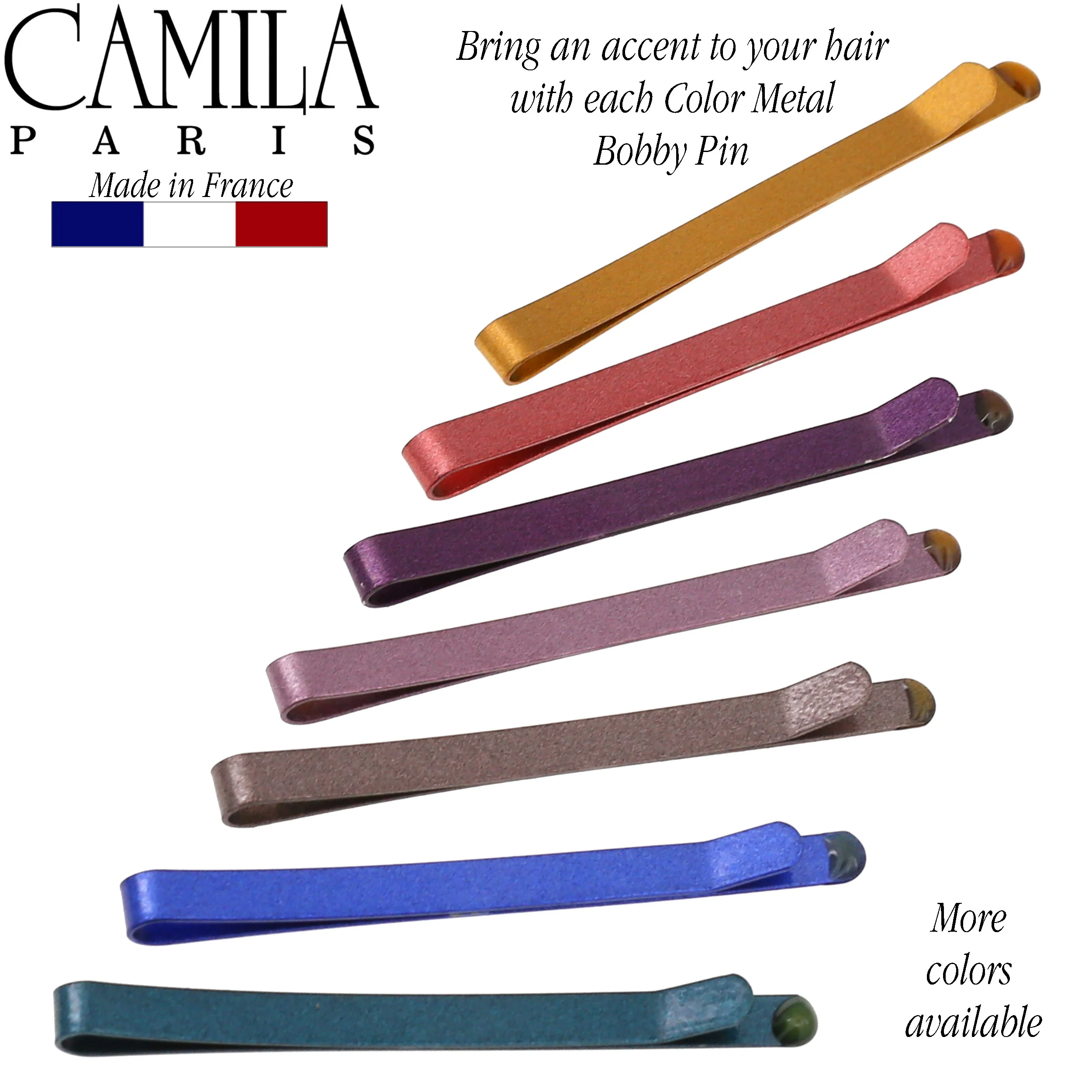 Camila Paris Thin Metal Hair Pins Slides - 7 Pack - Image 11