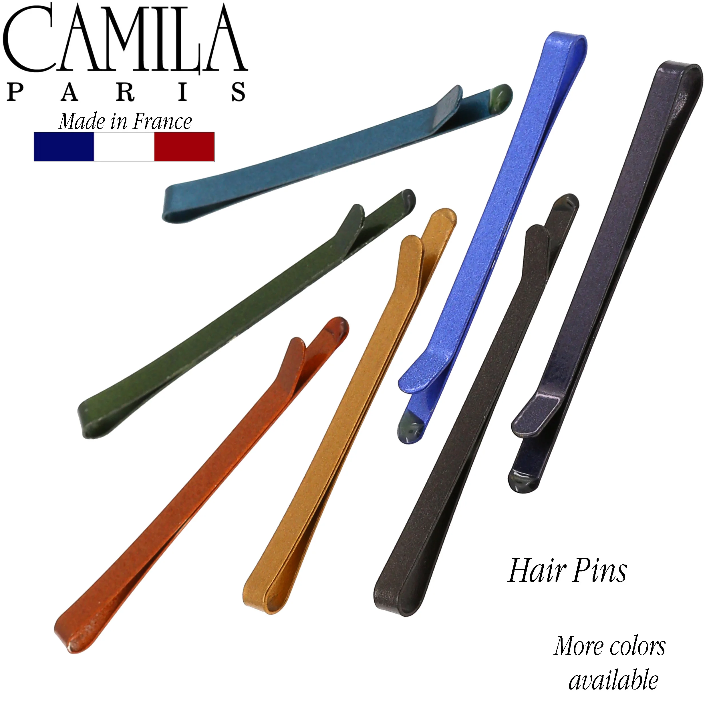 Camila Paris Thin Metal Hair Pins Slides - 7 Pack - Image 15