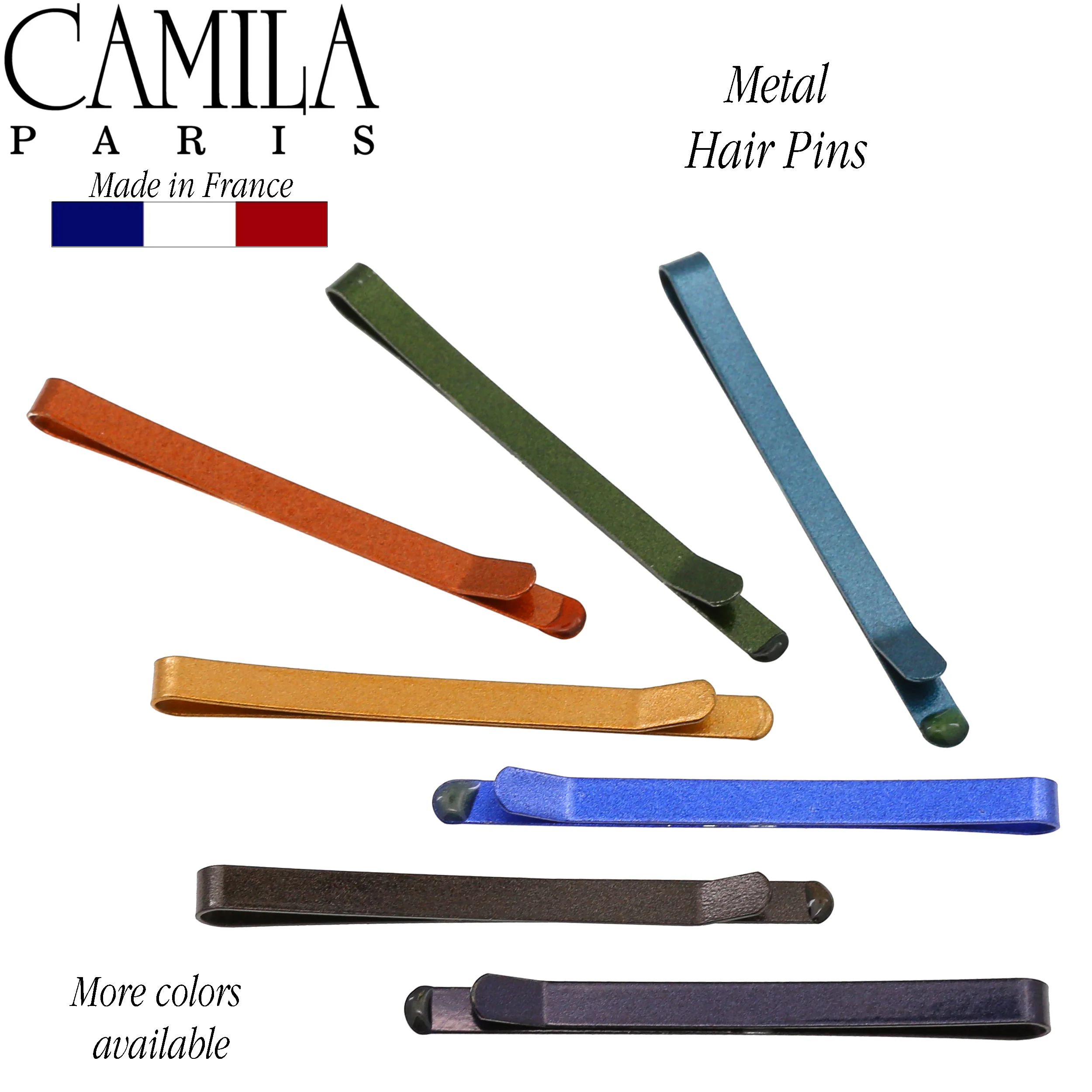 Camila Paris Thin Metal Hair Pins Slides - 7 Pack - Image 16