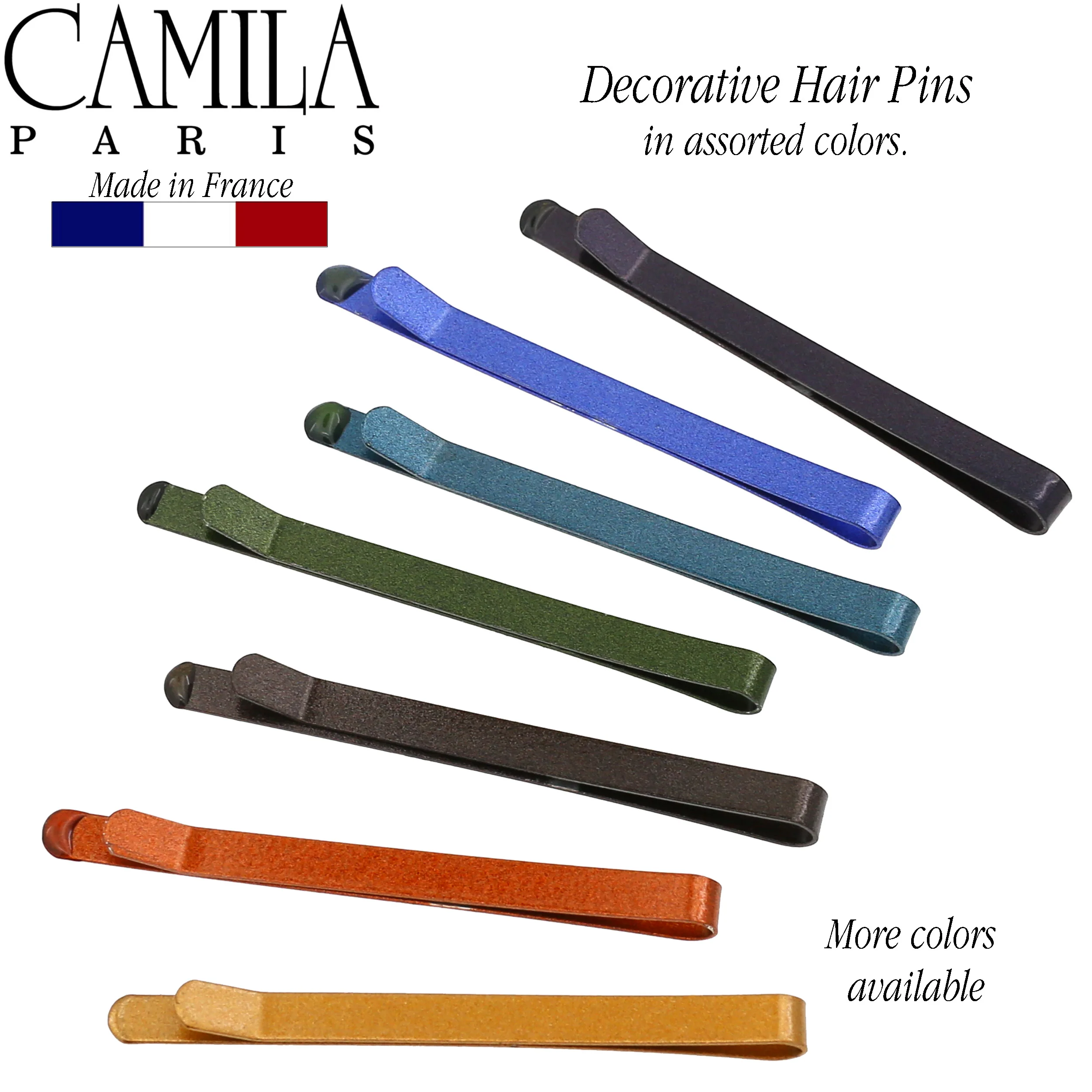 Camila Paris Thin Metal Hair Pins Slides - 7 Pack - Image 17