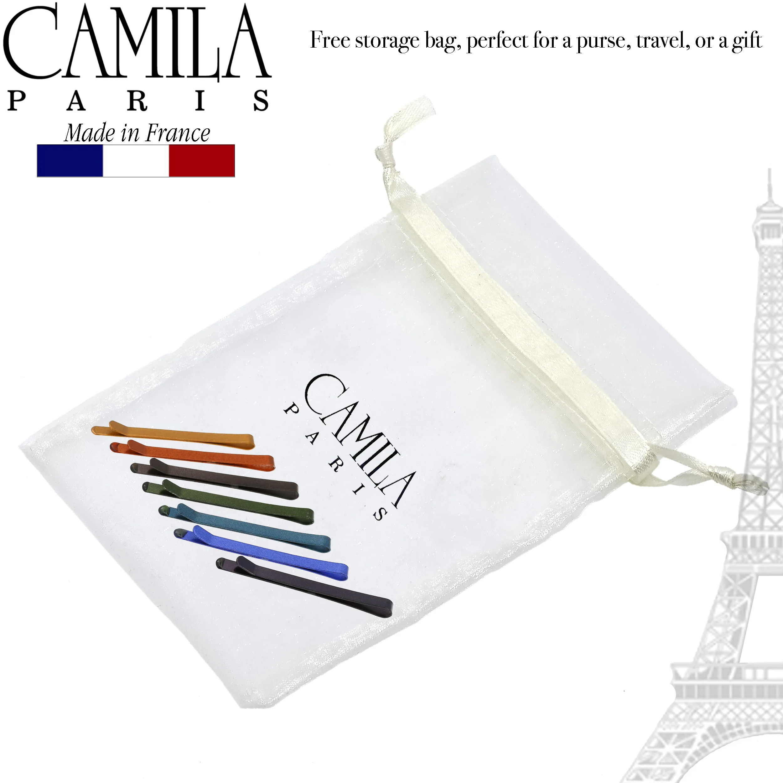 Camila Paris Thin Metal Hair Pins Slides - 7 Pack - Image 18
