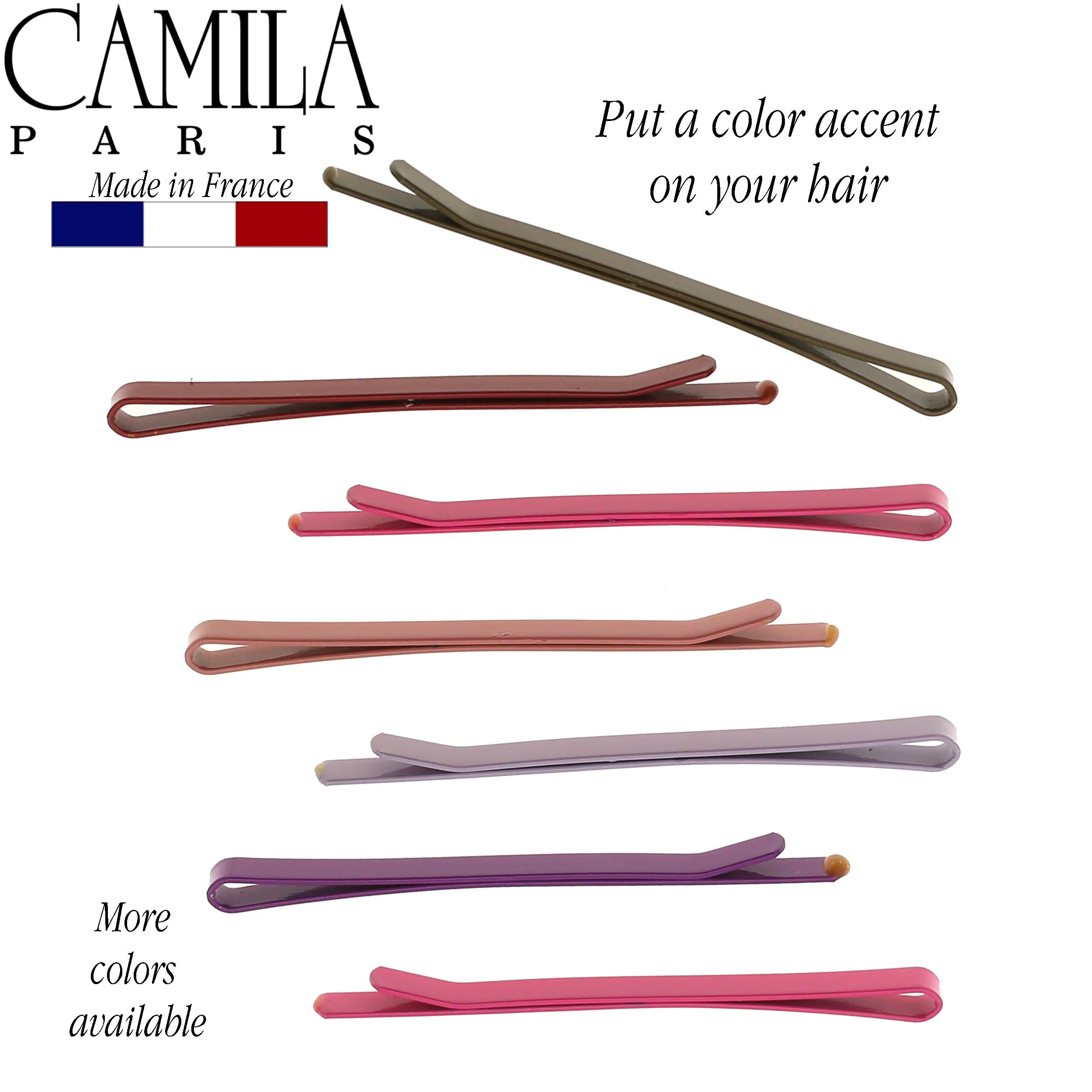 Camila Paris Thin Metal Hair Pins Slides - 7 Pack - Image 3