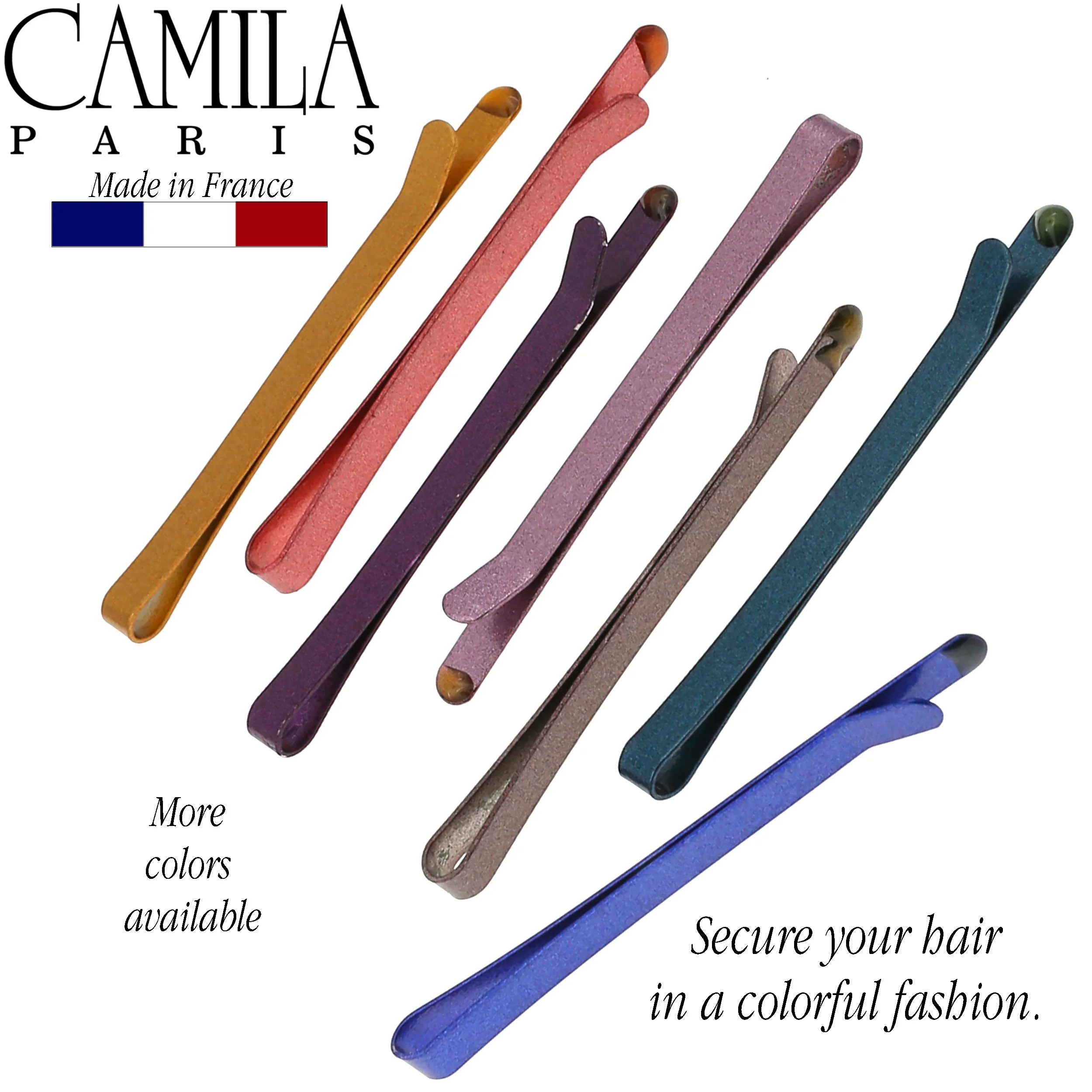 Camila Paris Thin Metal Hair Pins Slides - 7 Pack - Image 9