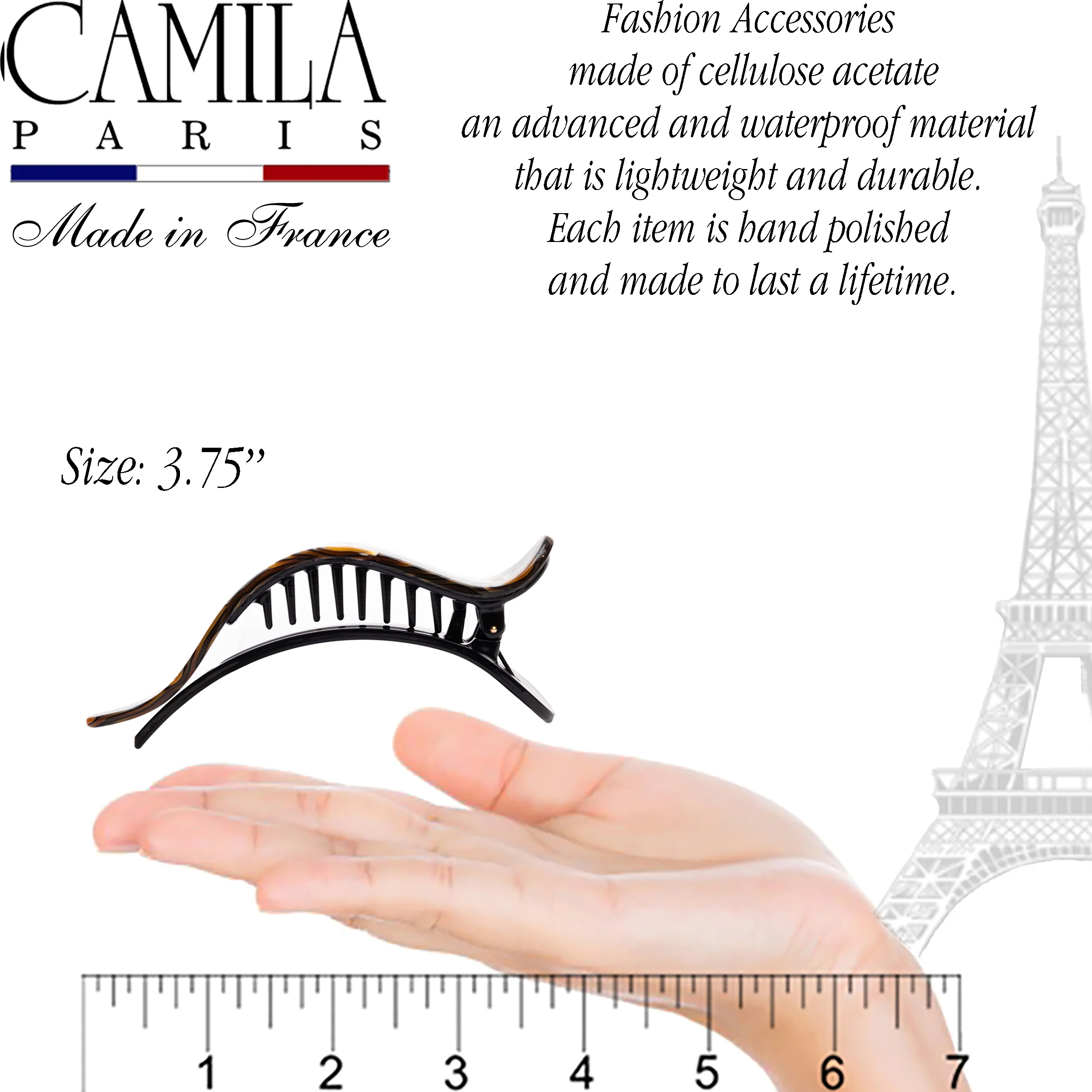 Handmade Beige French Hair Clip Claw Hair Slide - Image 11