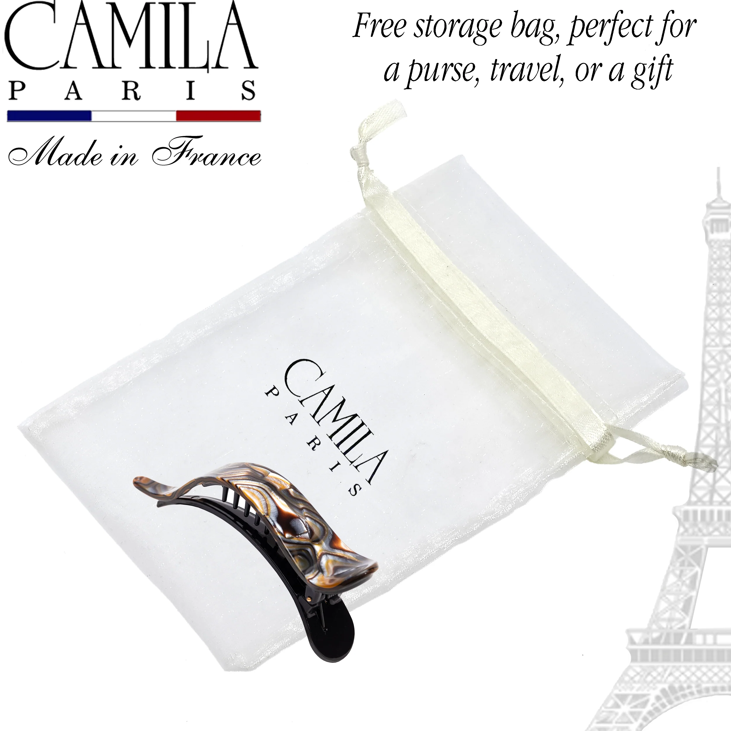 Handmade Beige French Hair Clip Claw Hair Slide - Image 9