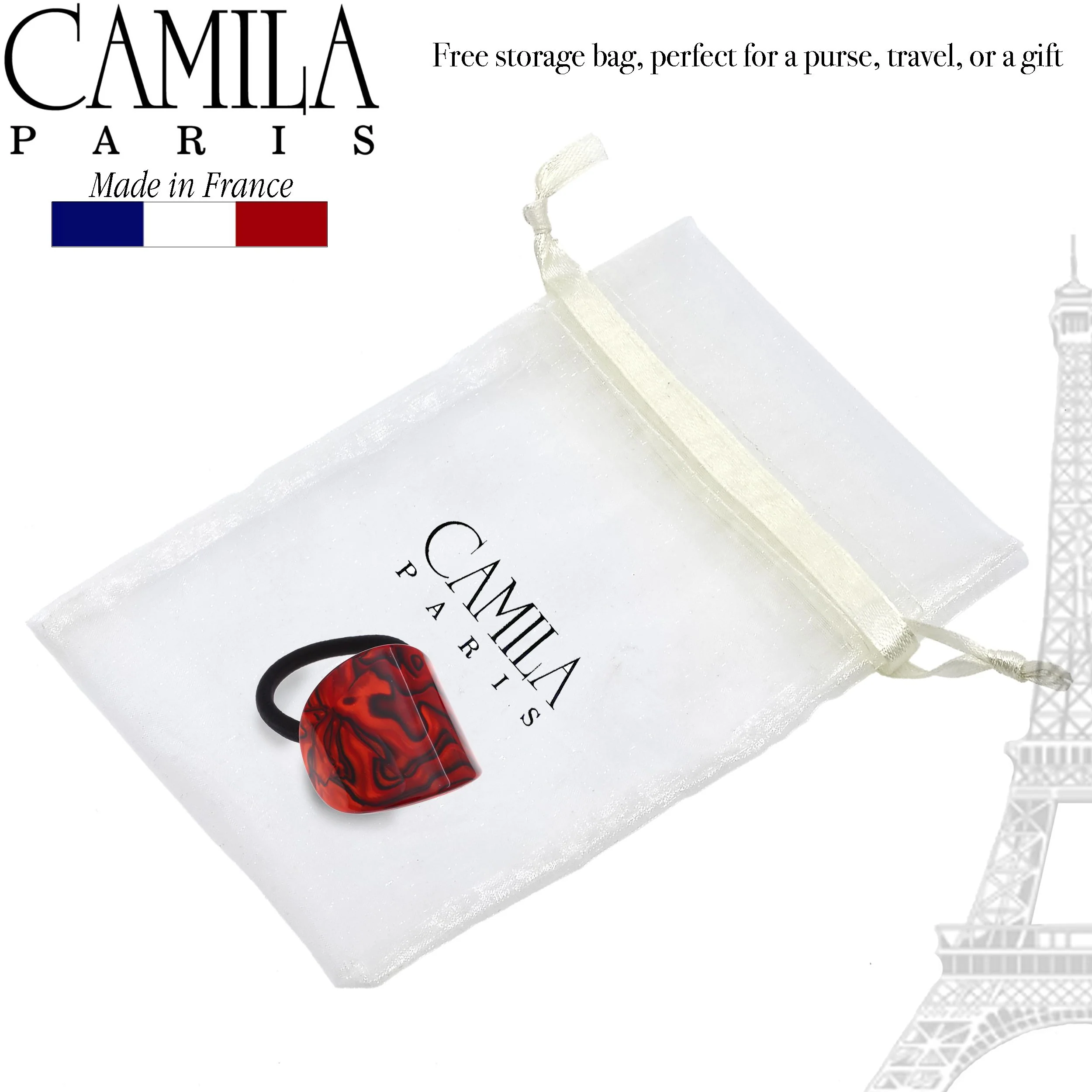 Camila Paris Hair Accessories Handmade Oval Ponytail Hair Tie - Image 12