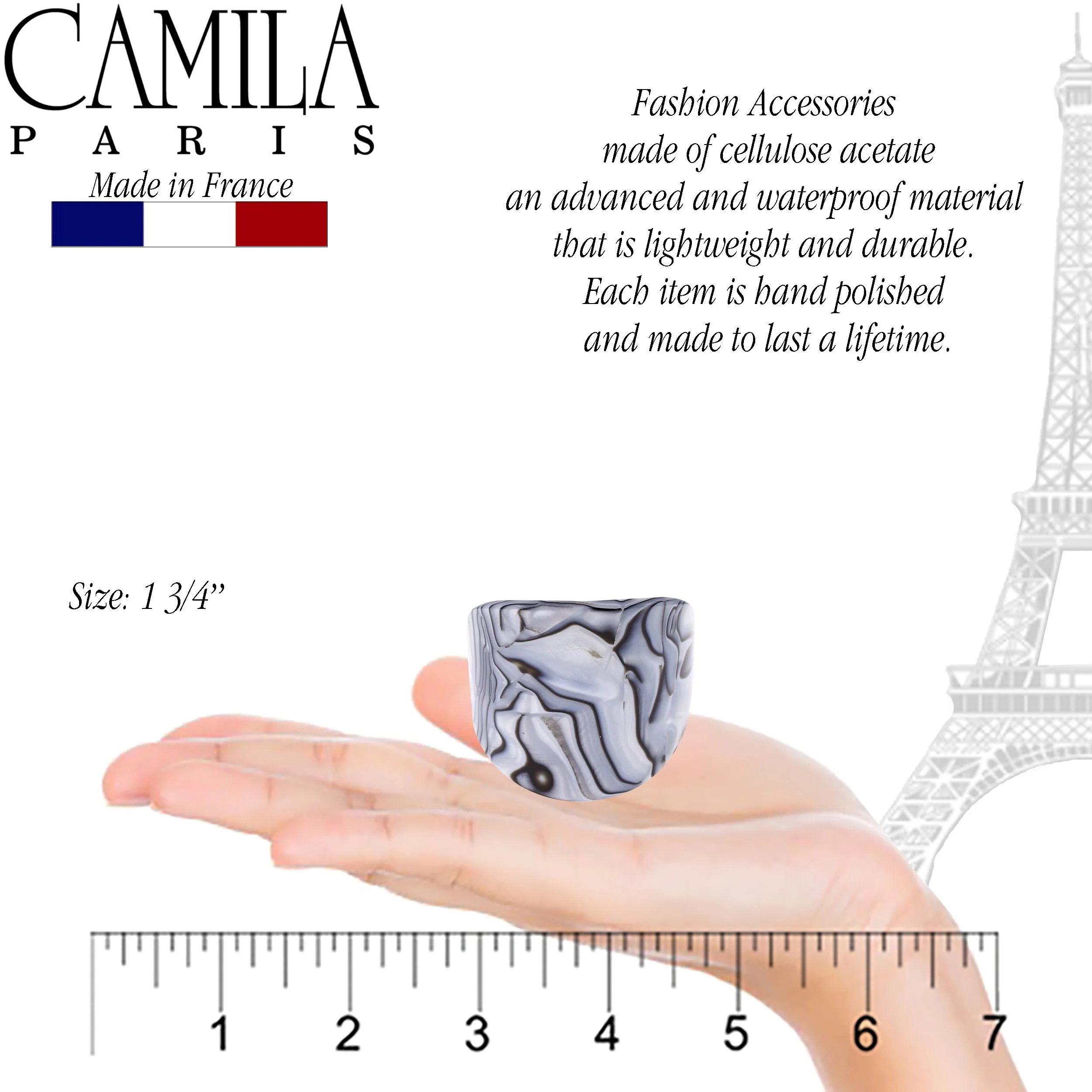 Camila Paris Hair Accessories Handmade Oval Ponytail Hair Tie - Image 2