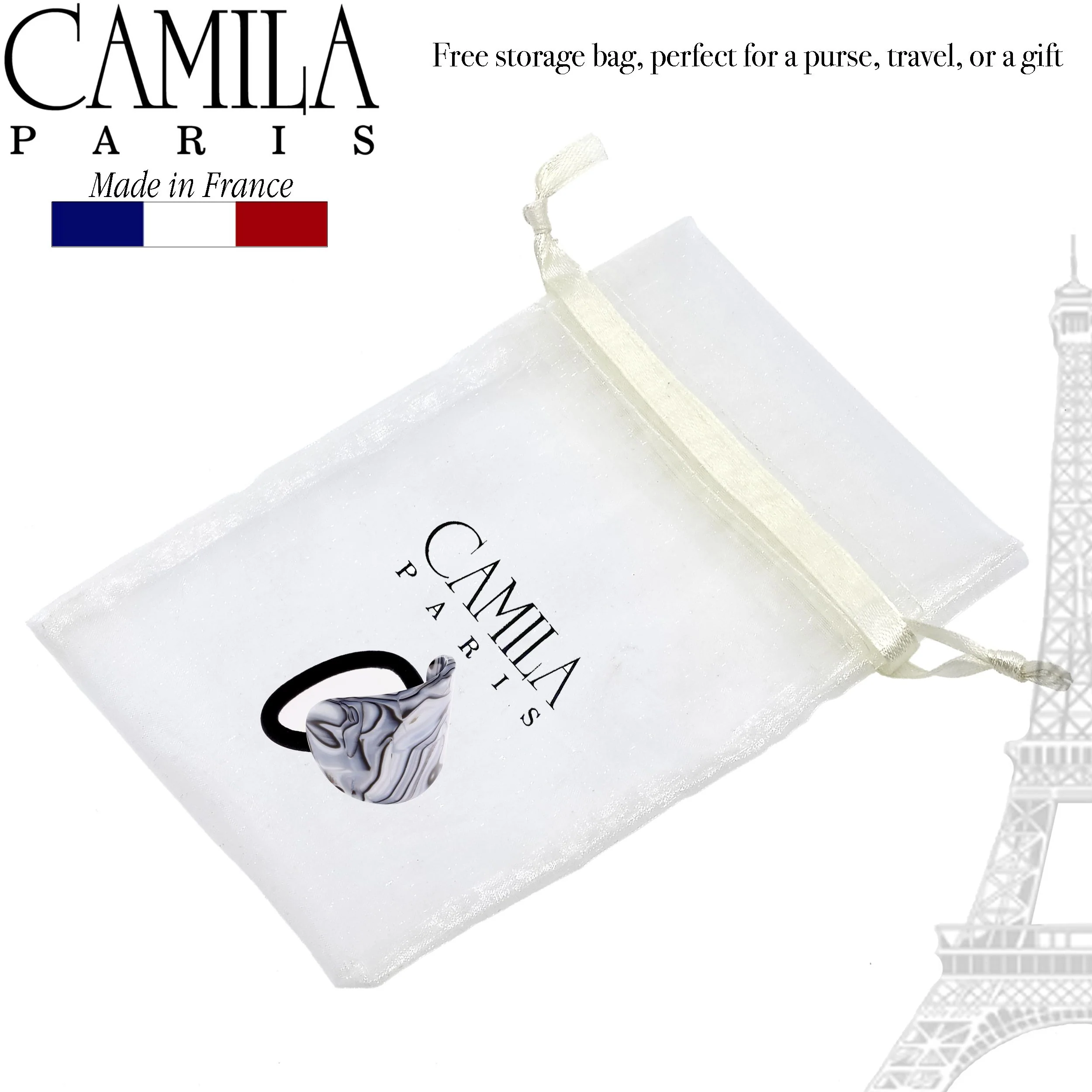 Camila Paris Hair Accessories Handmade Oval Ponytail Hair Tie - Image 4