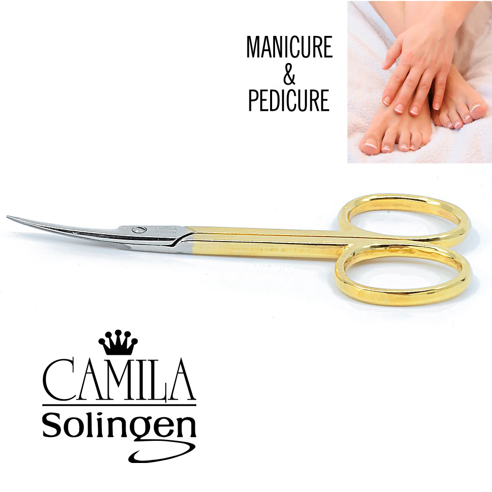 3.5" Gold Plated Curved Pointed Tip Cuticle Scissors - Image 5