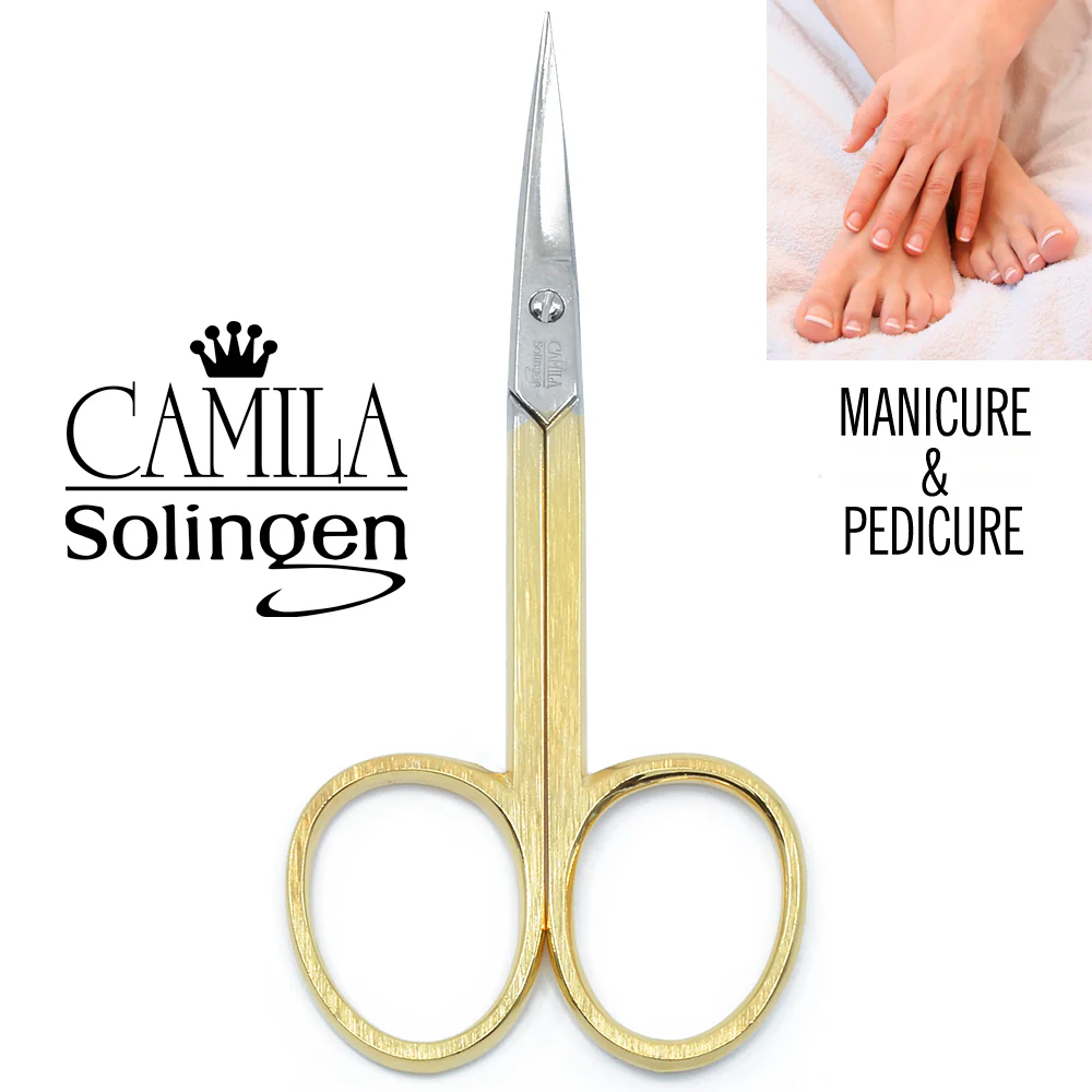 3.5" Gold Plated Curved Pointed Tip Cuticle Scissors - Image 6
