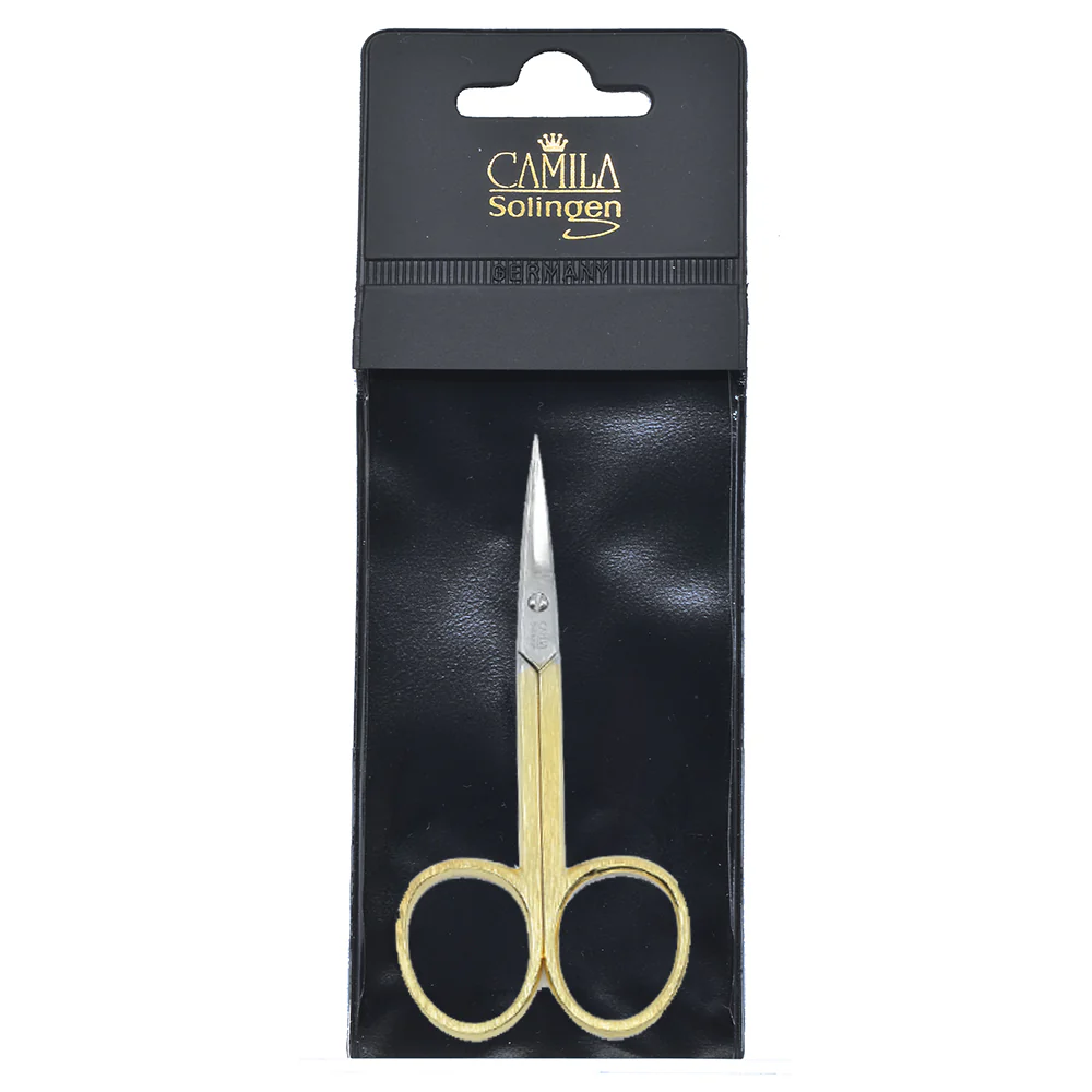 3.5" Gold Plated Curved Pointed Tip Cuticle Scissors - Image 8